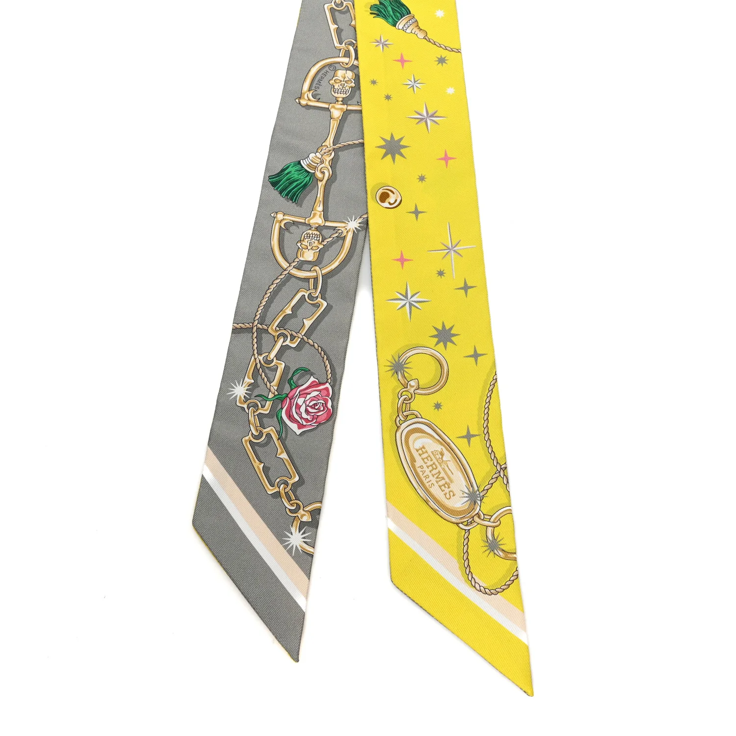 Silk C'est la Fete Twilly Jaune Vif Vert Gris - Image 2