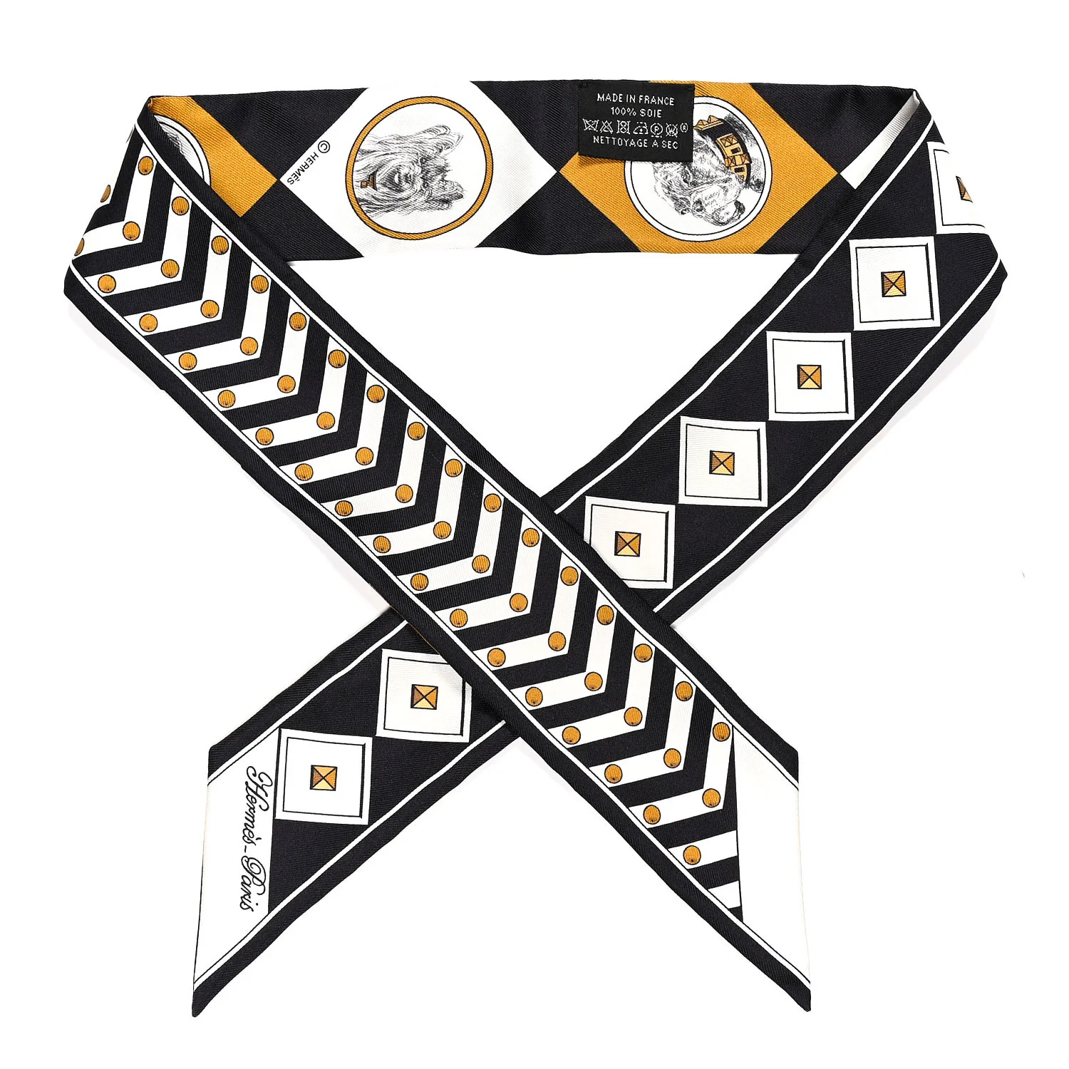 Silk Colliers et Chiens Twilly Black Gold White