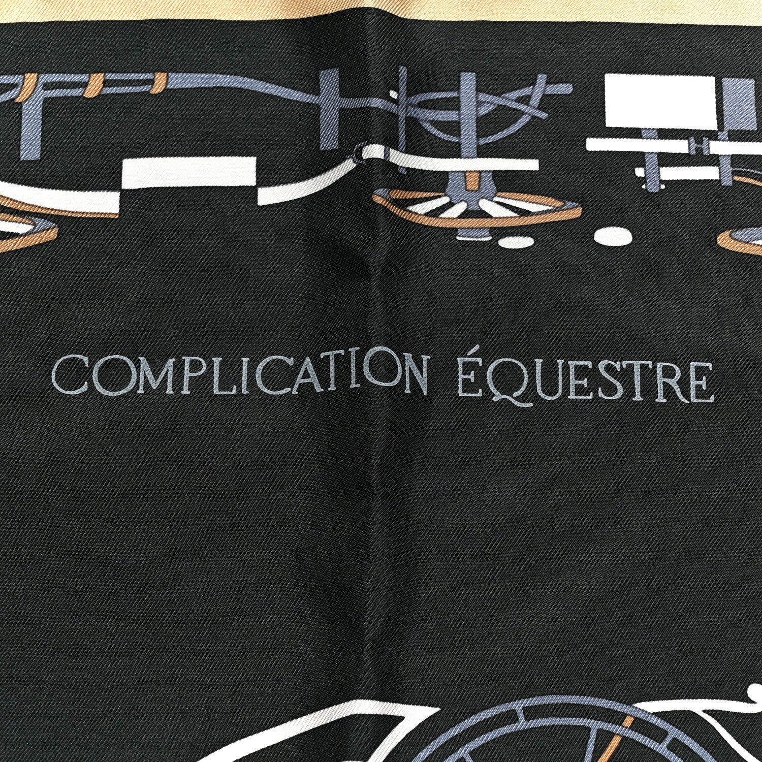 Silk Complication Equestre Scarf 90 Vert Anthracite Bleu Ardoise - Image 5