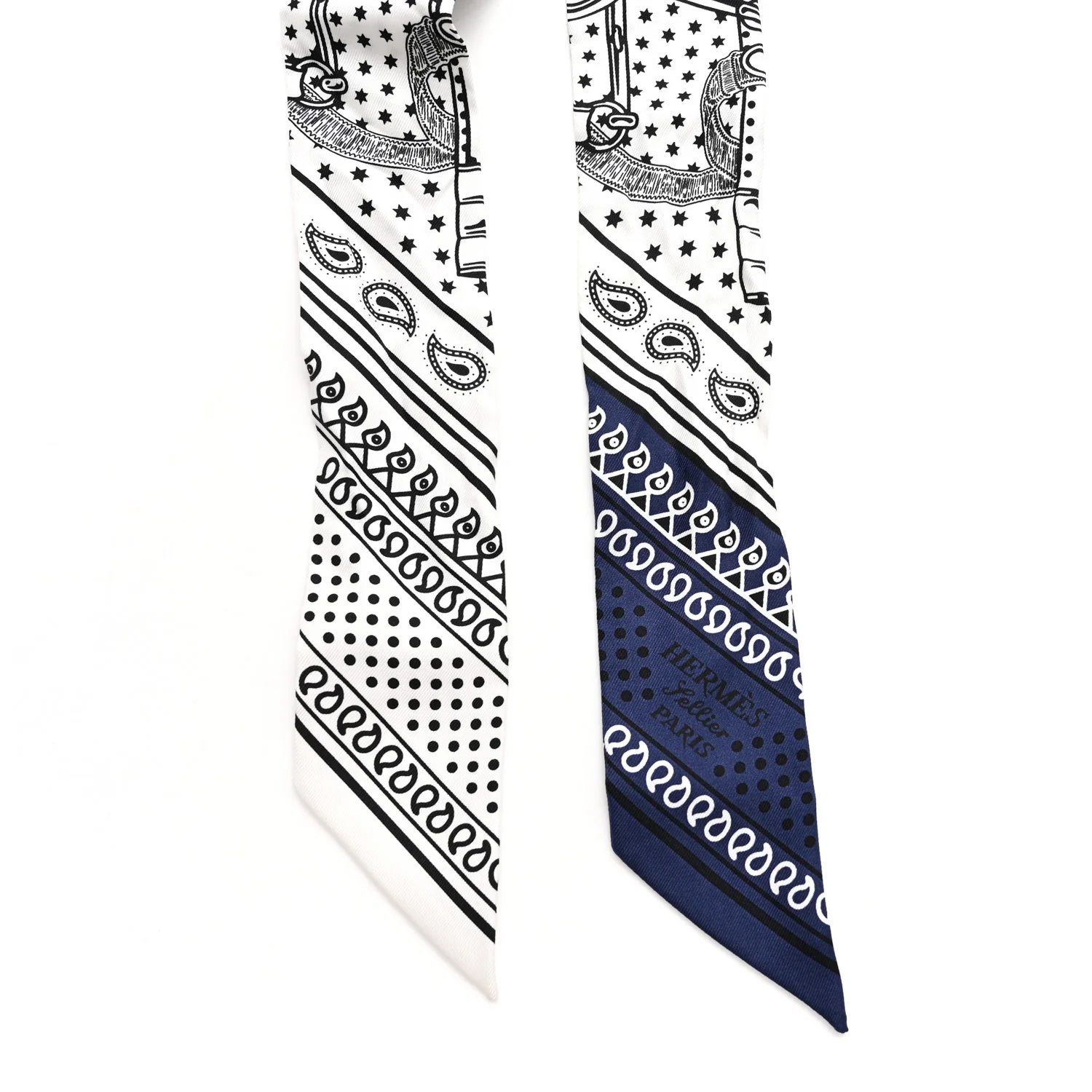 Silk Eperon D'Or Bandana Twilly White Marine - Image 2