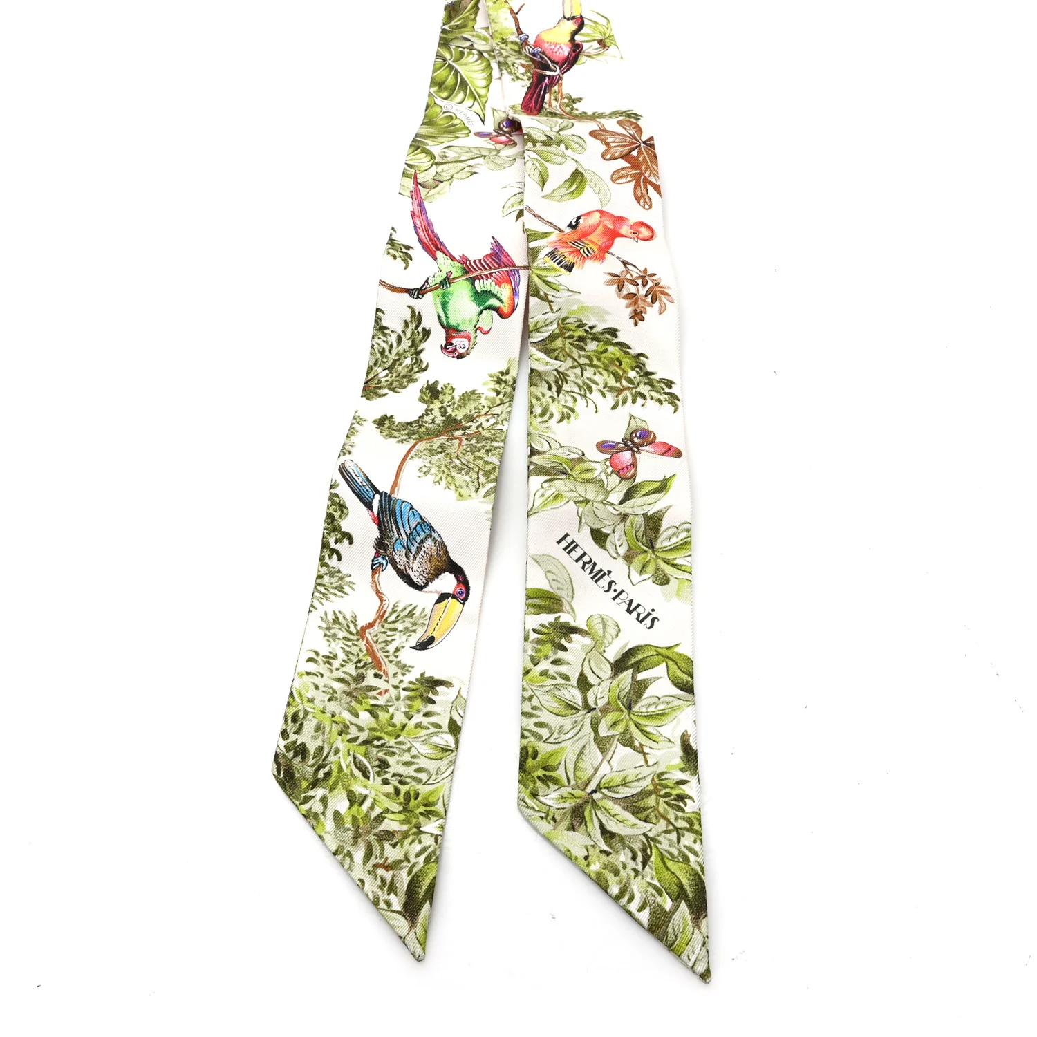 Silk Equateur Twilly Creme Vert Multicolore - Image 2
