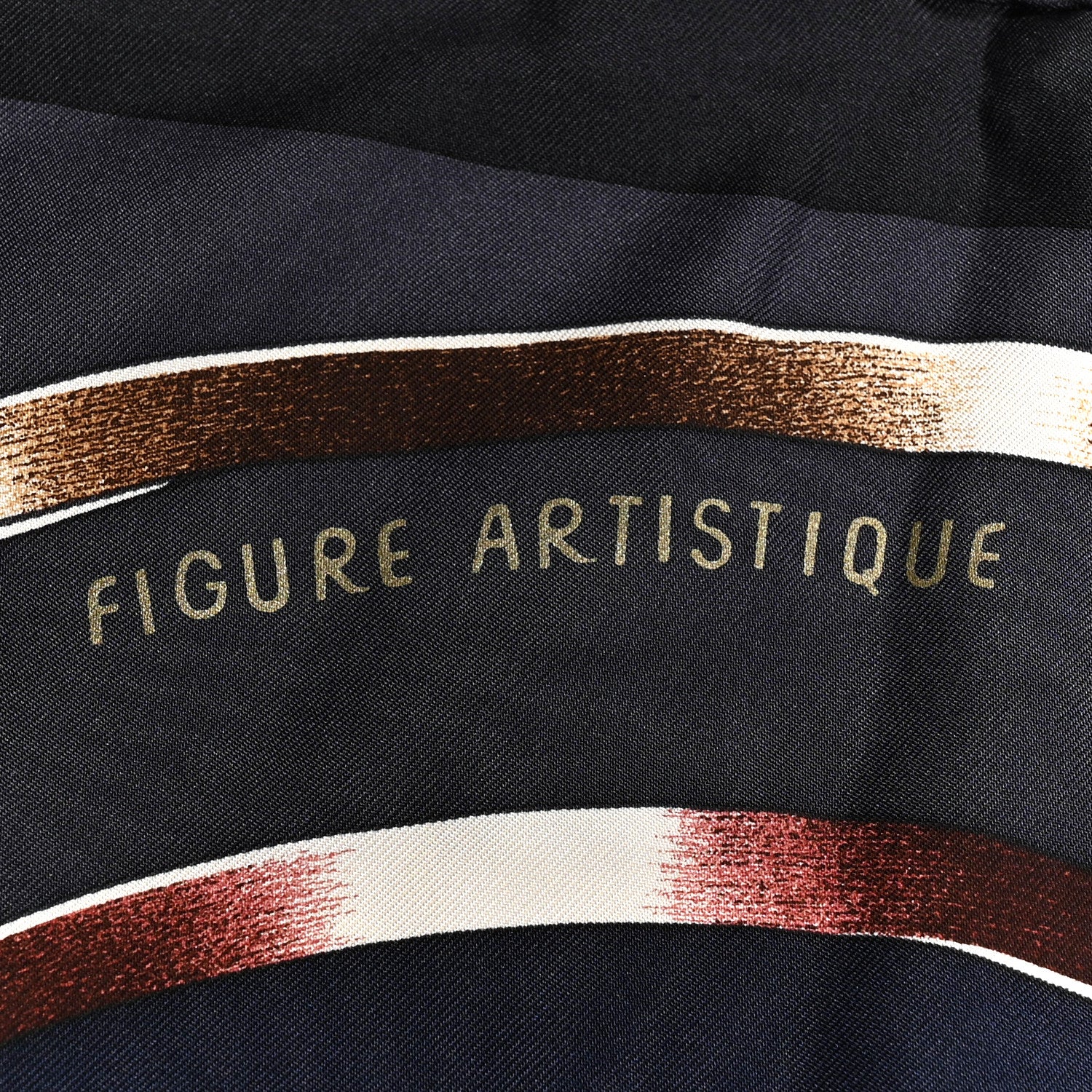 Silk Figure Artistique Scarf 90 Bleu Noir Brun Chocolate - Image 5