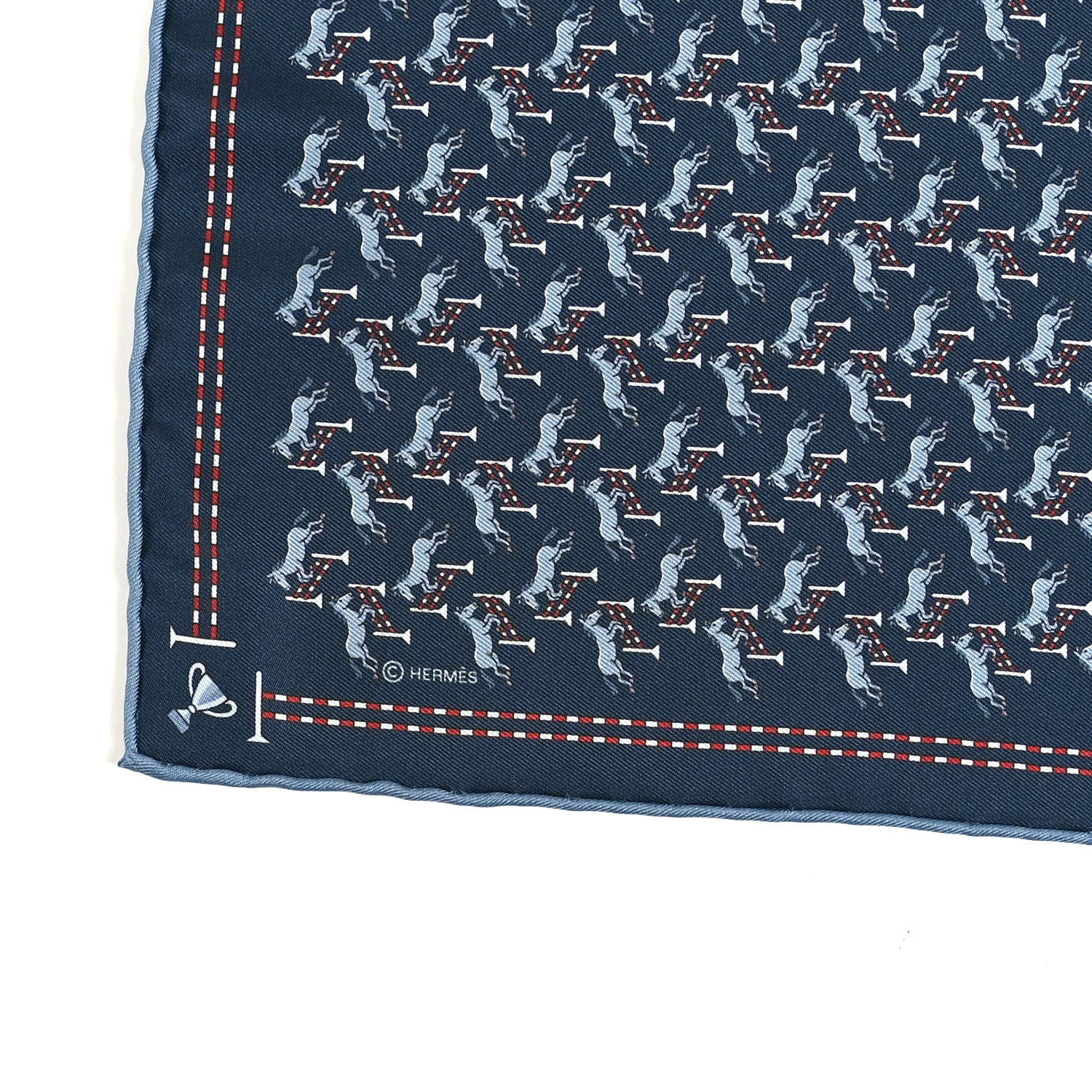 Silk Imprime Free Jump Pocket Square 45 Marine Bleu Moyen Rouge - Image 3
