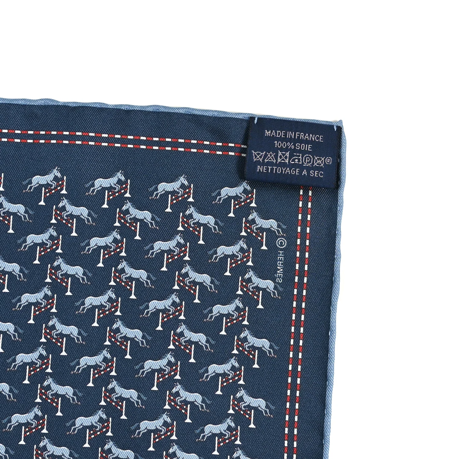 Silk Imprime Free Jump Pocket Square 45 Marine Bleu Moyen Rouge - Image 4