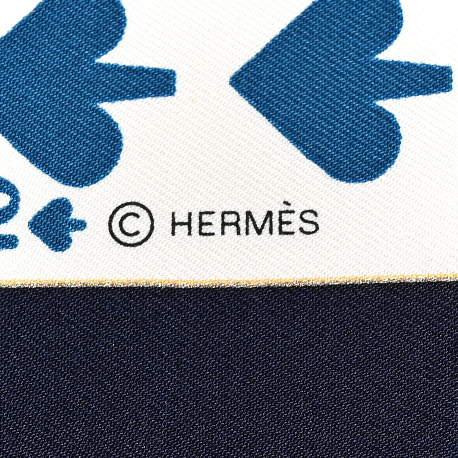 Silk Jeu de Cartes Scarf 90 Marine White Petrole - Image 4