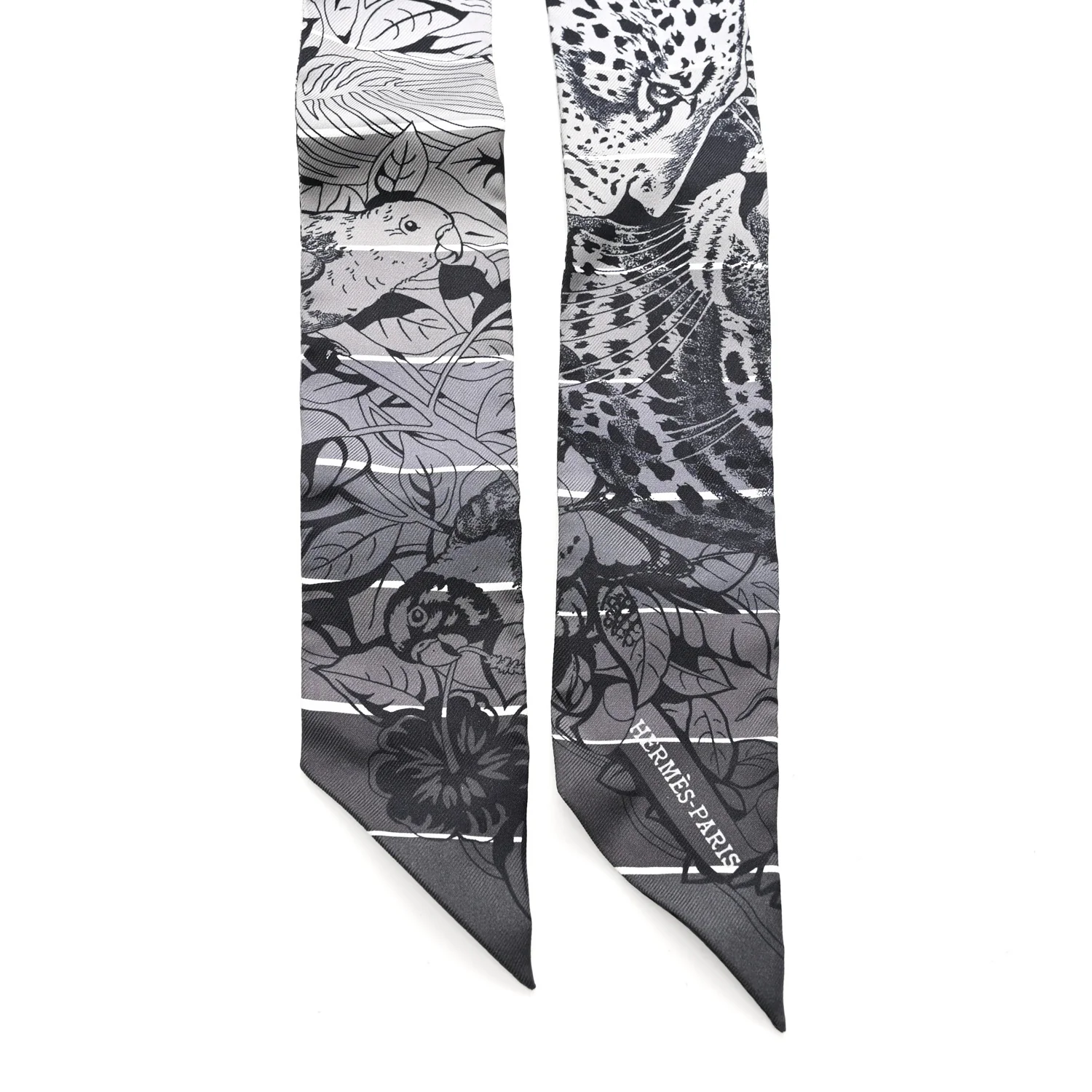 Silk Jungle Love Rainbow Twilly Gris Black White - Image 2