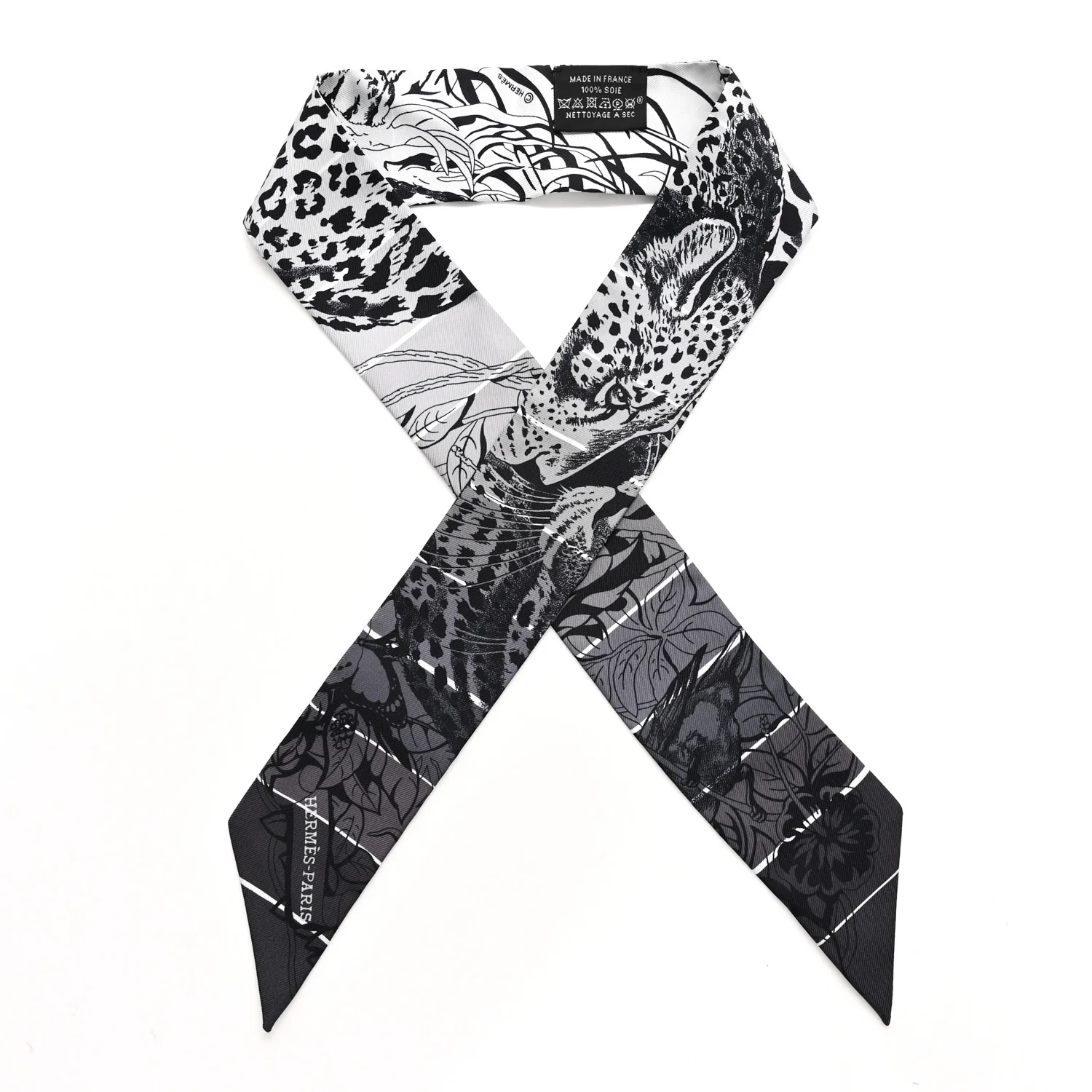 Silk Jungle Love Rainbow Twilly Gris Black White