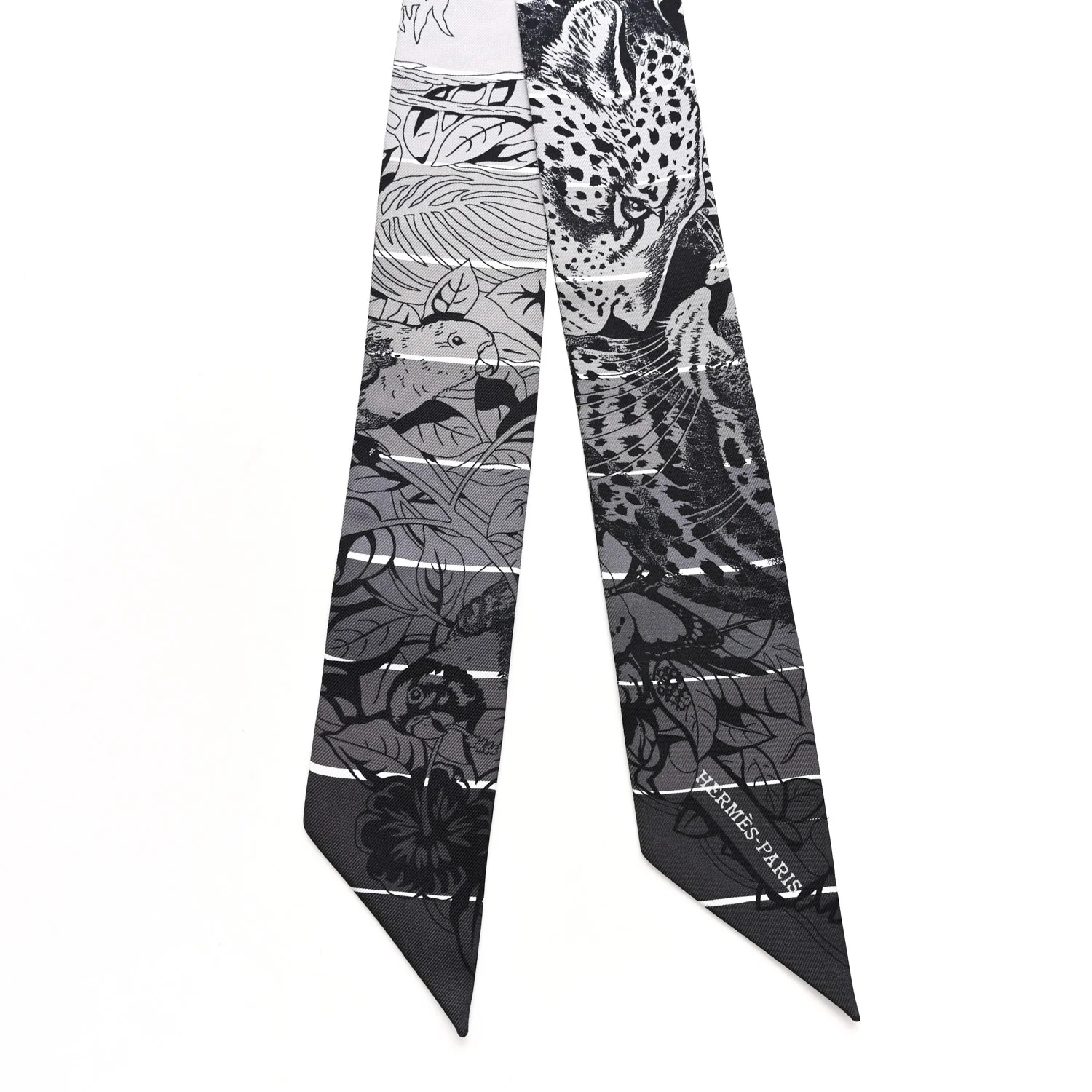 Silk Jungle Love Rainbow Twilly Gris Black White - Image 2