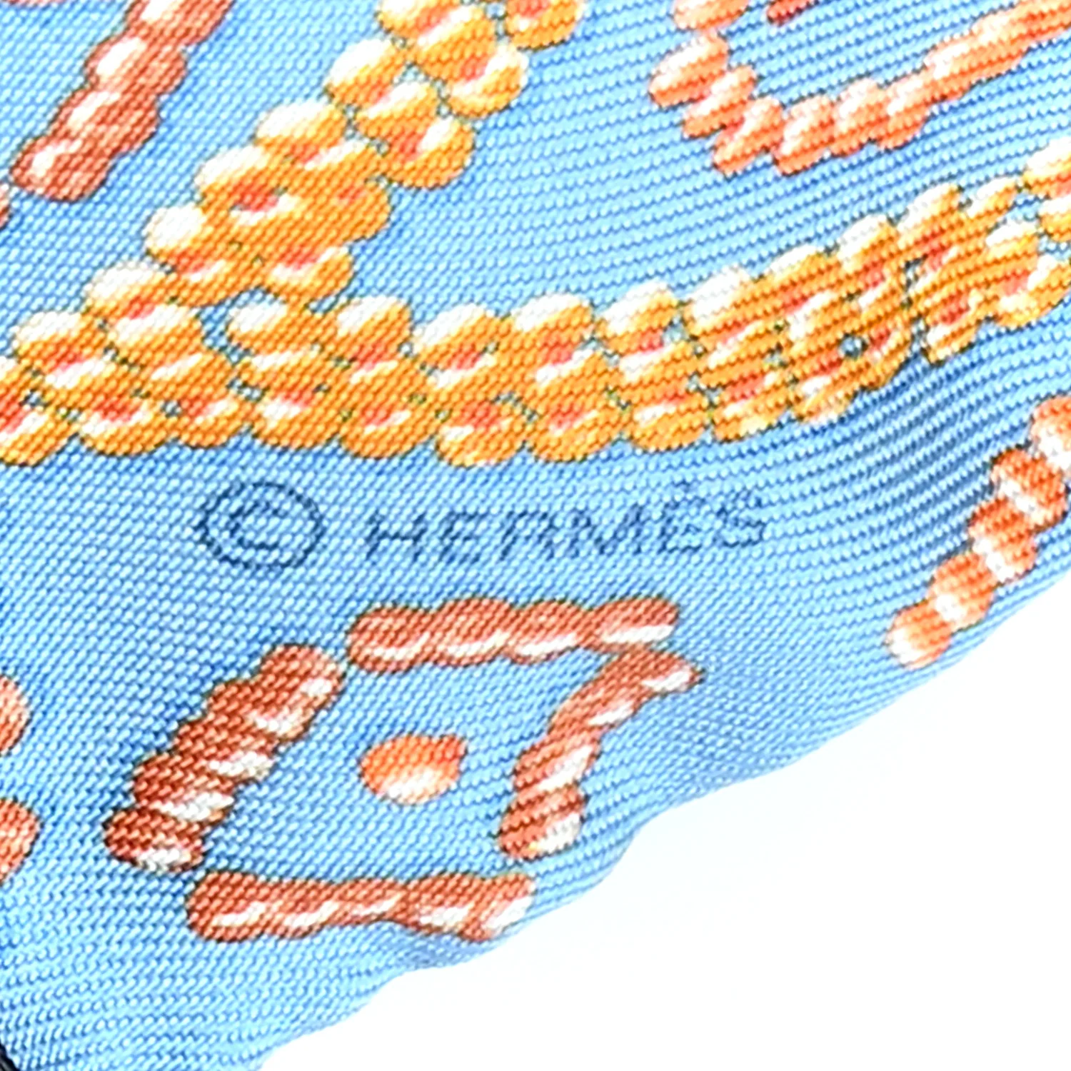 Silk Kelly En Perles Twilly Bleu Azur Orange - Image 3