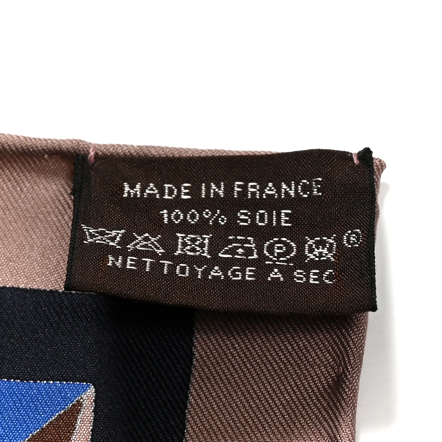 Silk La Selle Imaginaire Scarf 90 Marron Glace Bleu Vif Brun - Image 3