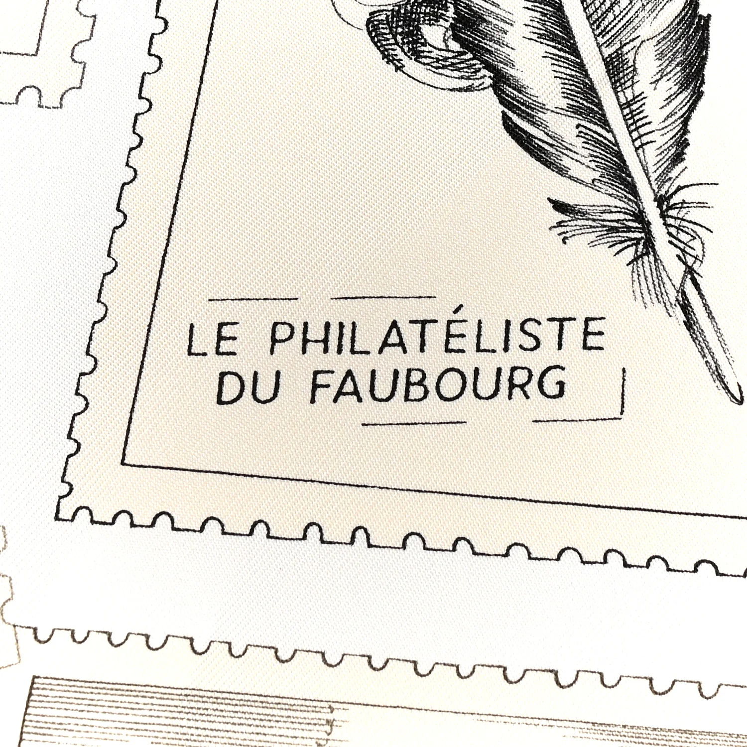 Silk Le Philateliste Du Faubourg Scarf 90 Gris Parchemin White - Image 5