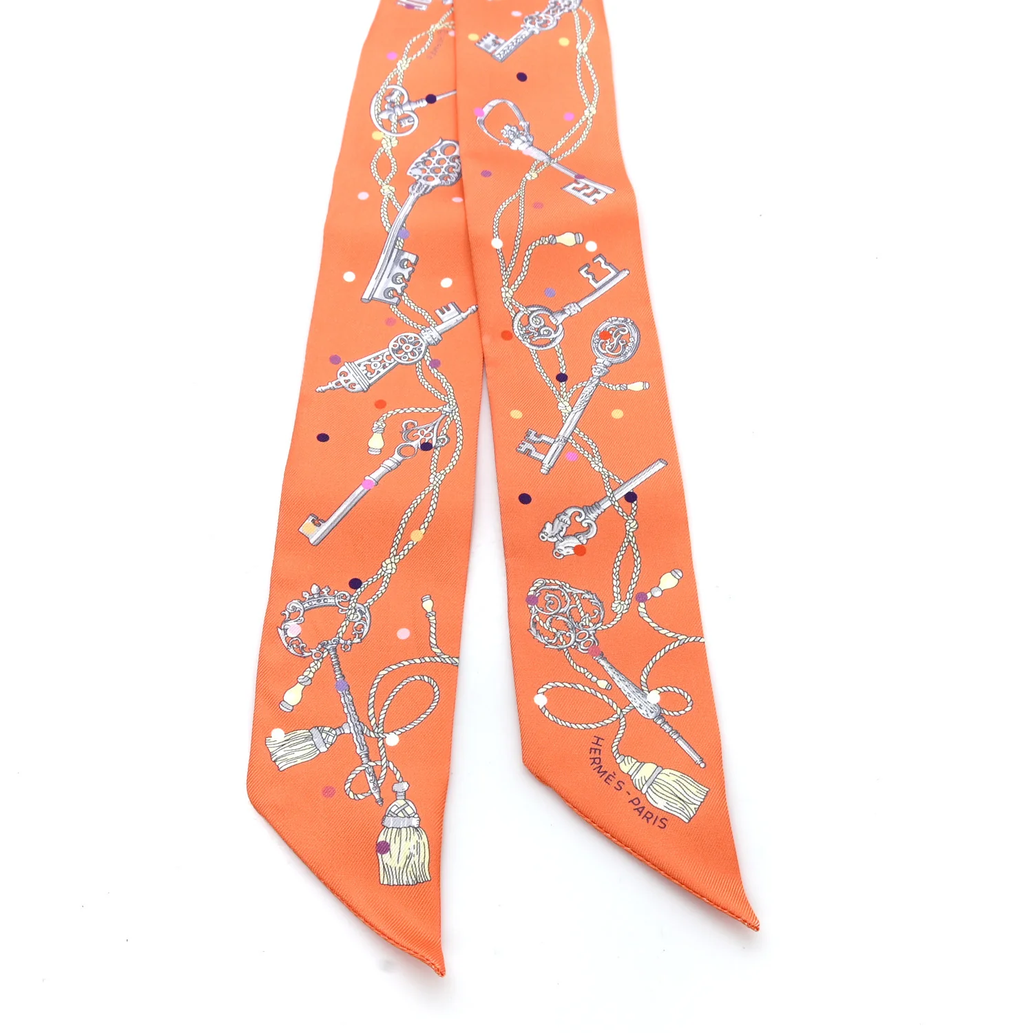 Silk Les Cles A Pois Twilly Abricot Gris Acier - Image 2