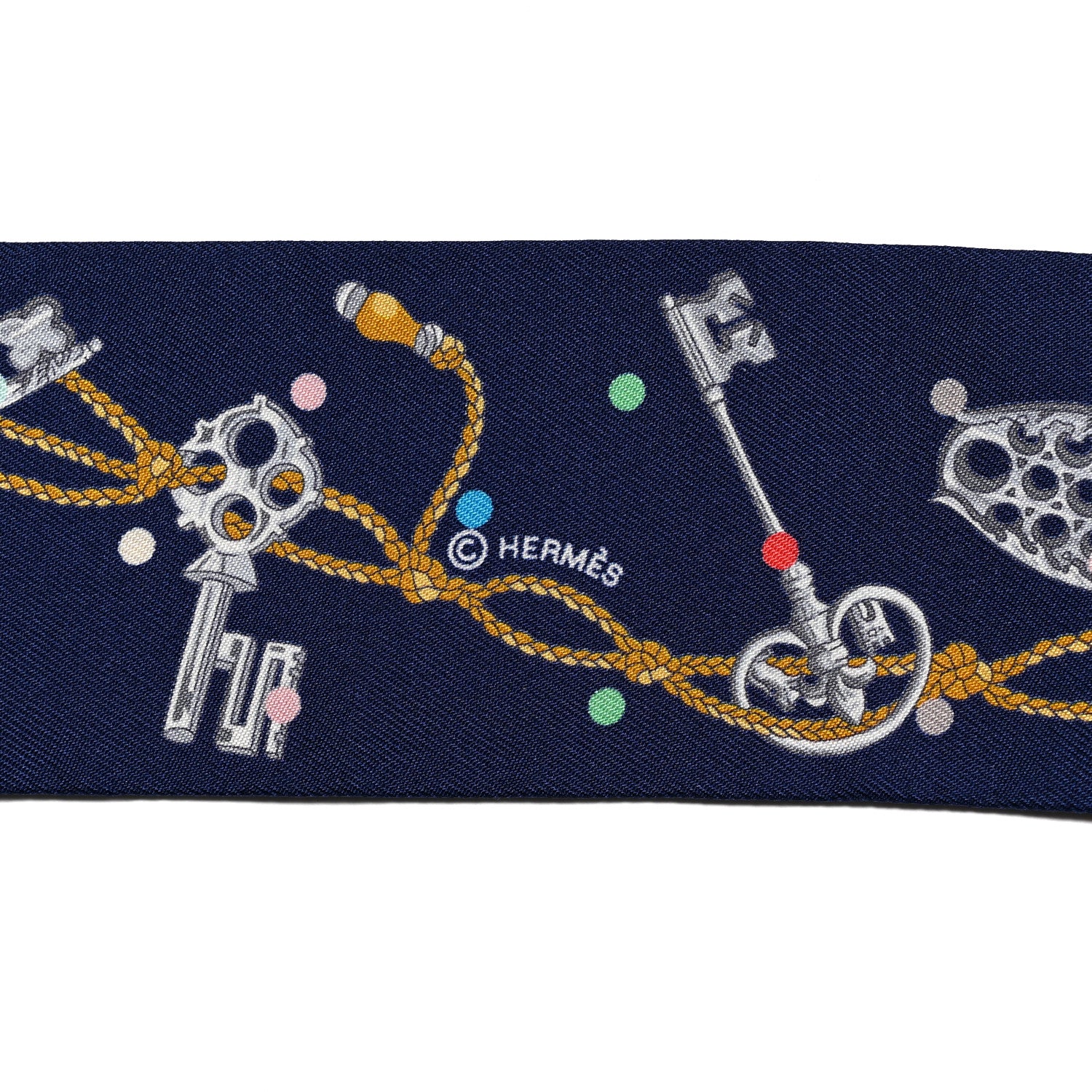 Silk Les Cles A Pois Twilly Marine Gris Argent - Image 4