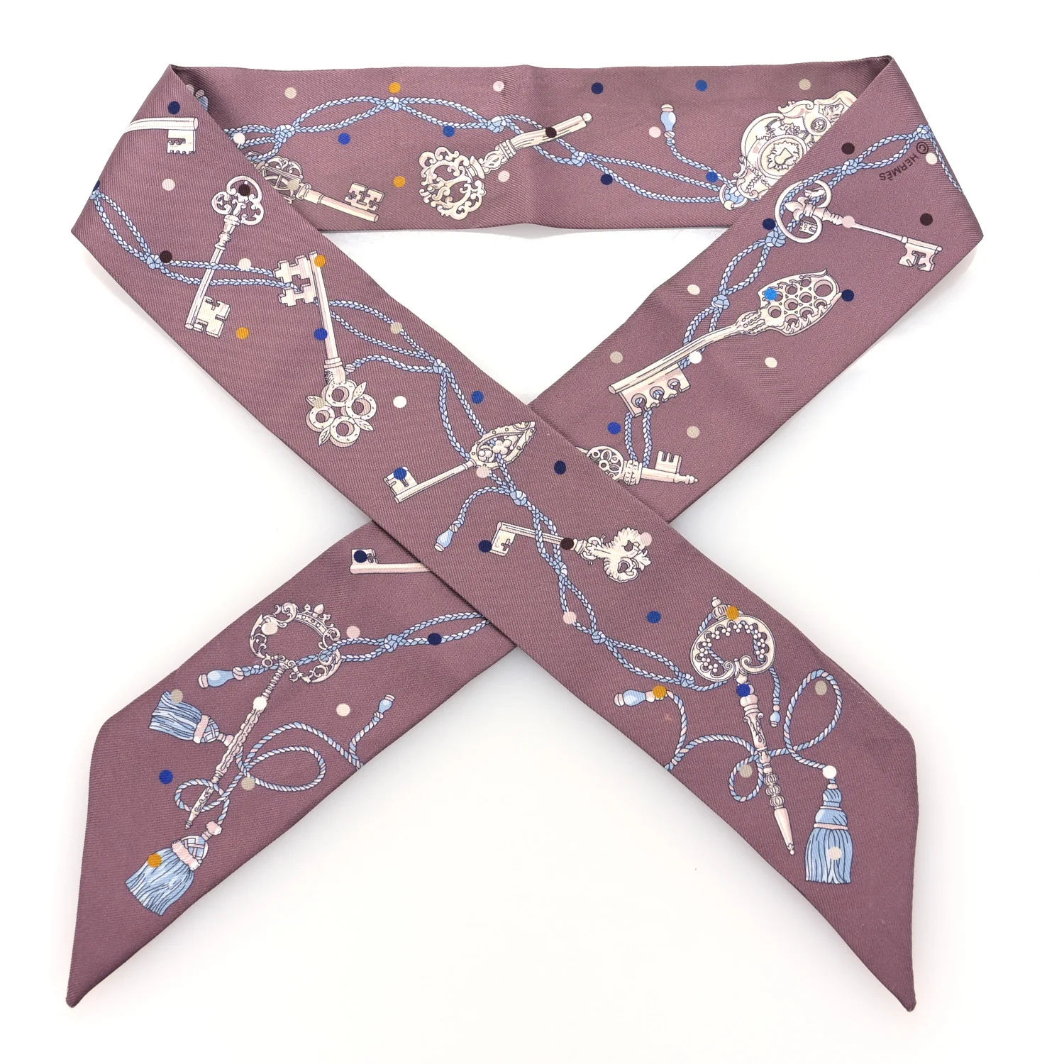 Silk Les Cles A Pois Twilly Marron Glace Gris