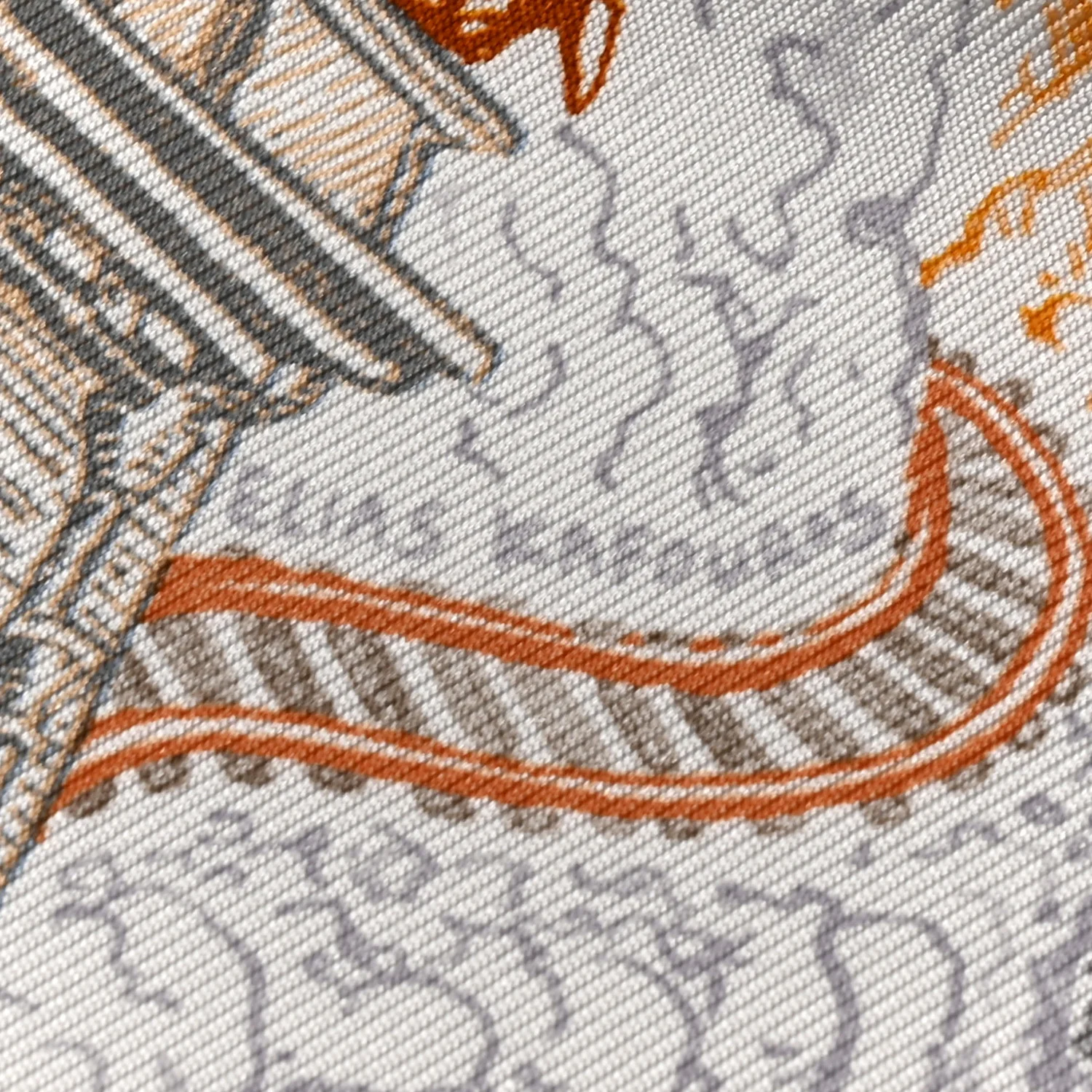 Silk Les Folies Du Faubourg Scarf 90 Bleu Jean Anthracite Cannelle - Image 3
