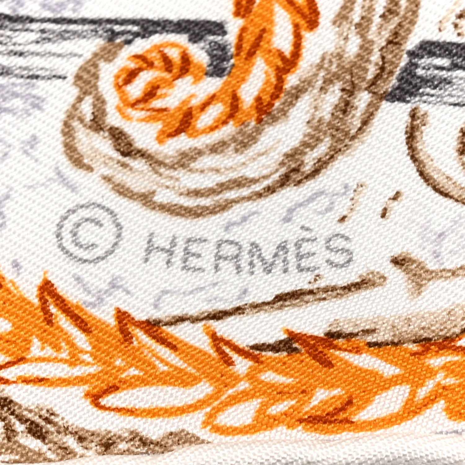 Silk Les Folies Du Faubourg Scarf 90 Bleu Jean Anthracite Cannelle - Image 4