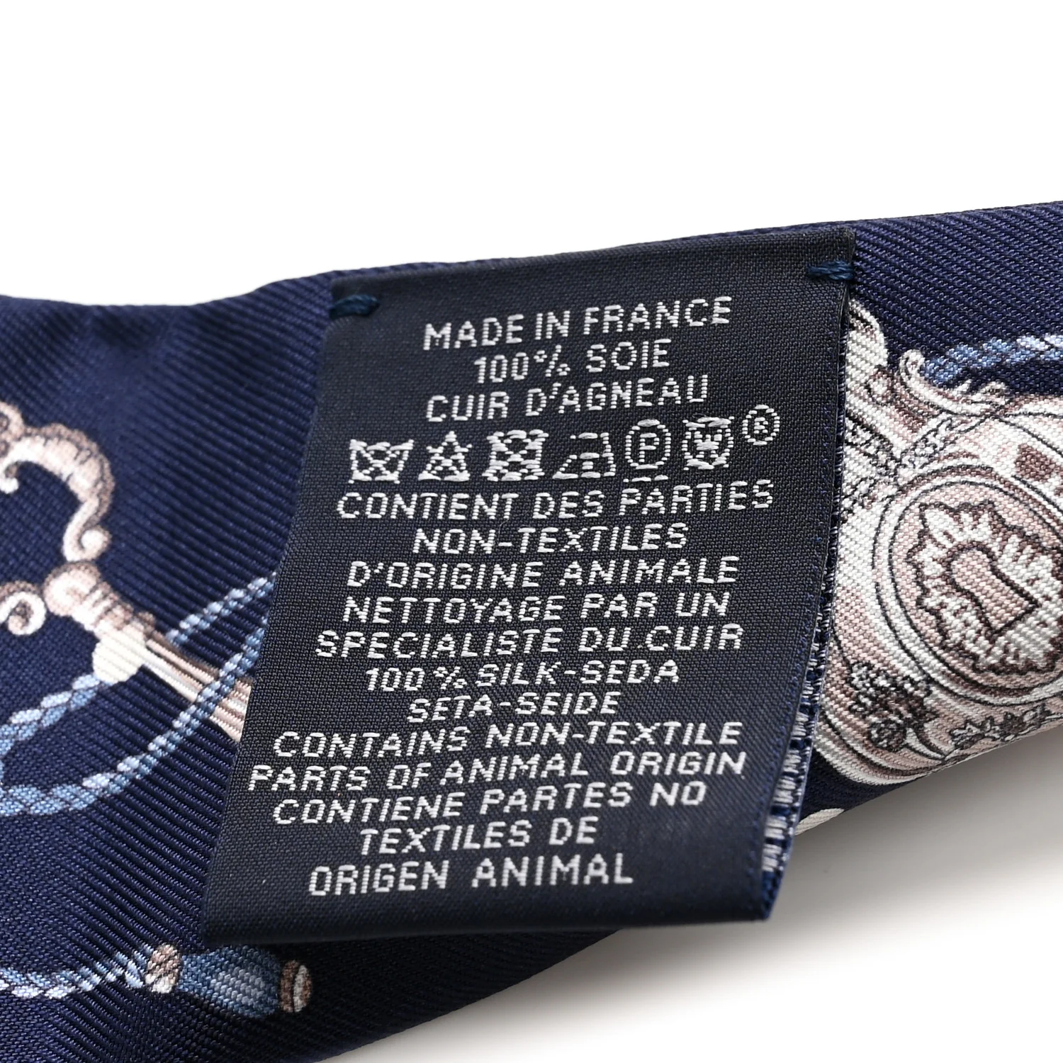 Silk Metallic Agneau Les Cles A Pois Fringed Twilly Bleu Marine Gris Argent Multicolor - Image 4