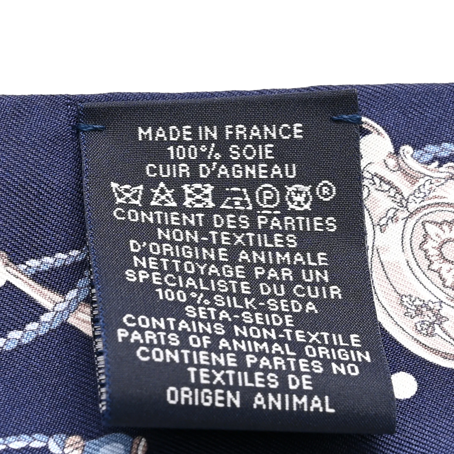 Silk Metallic Agneau Les Cles A Pois Fringed Twilly Bleu Marine Gris Argent Multicolor - Image 4