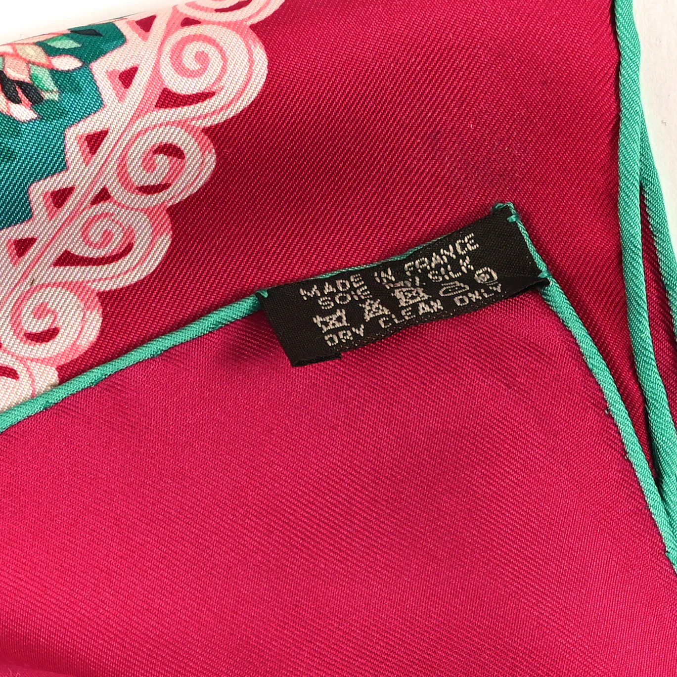 Silk Paperoles Scarf 90 Corail Fuchsia Vert - Image 2