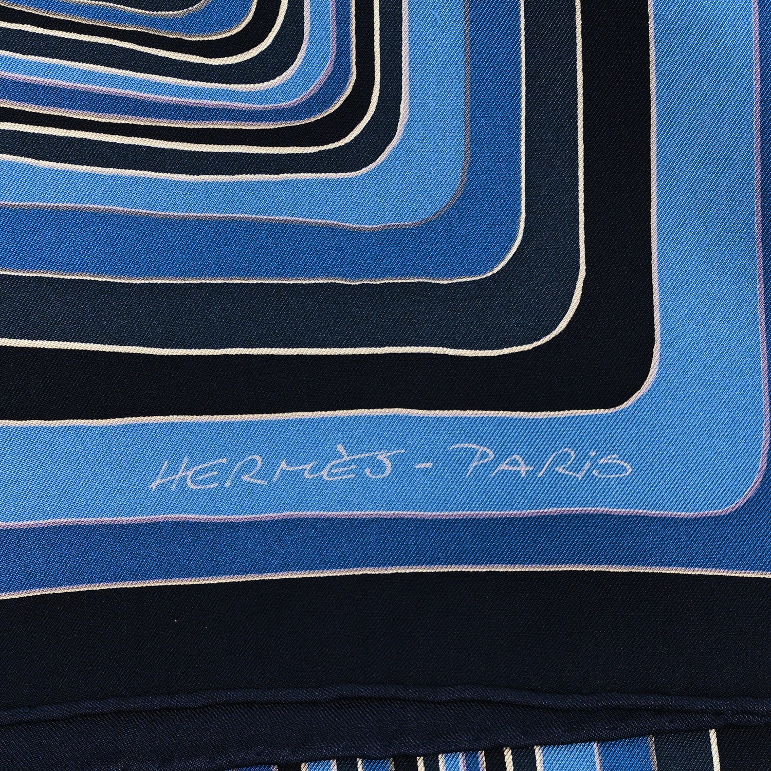 Silk Pegase Paysage Hermes Scarf 90 Marine Moyen - Image 2