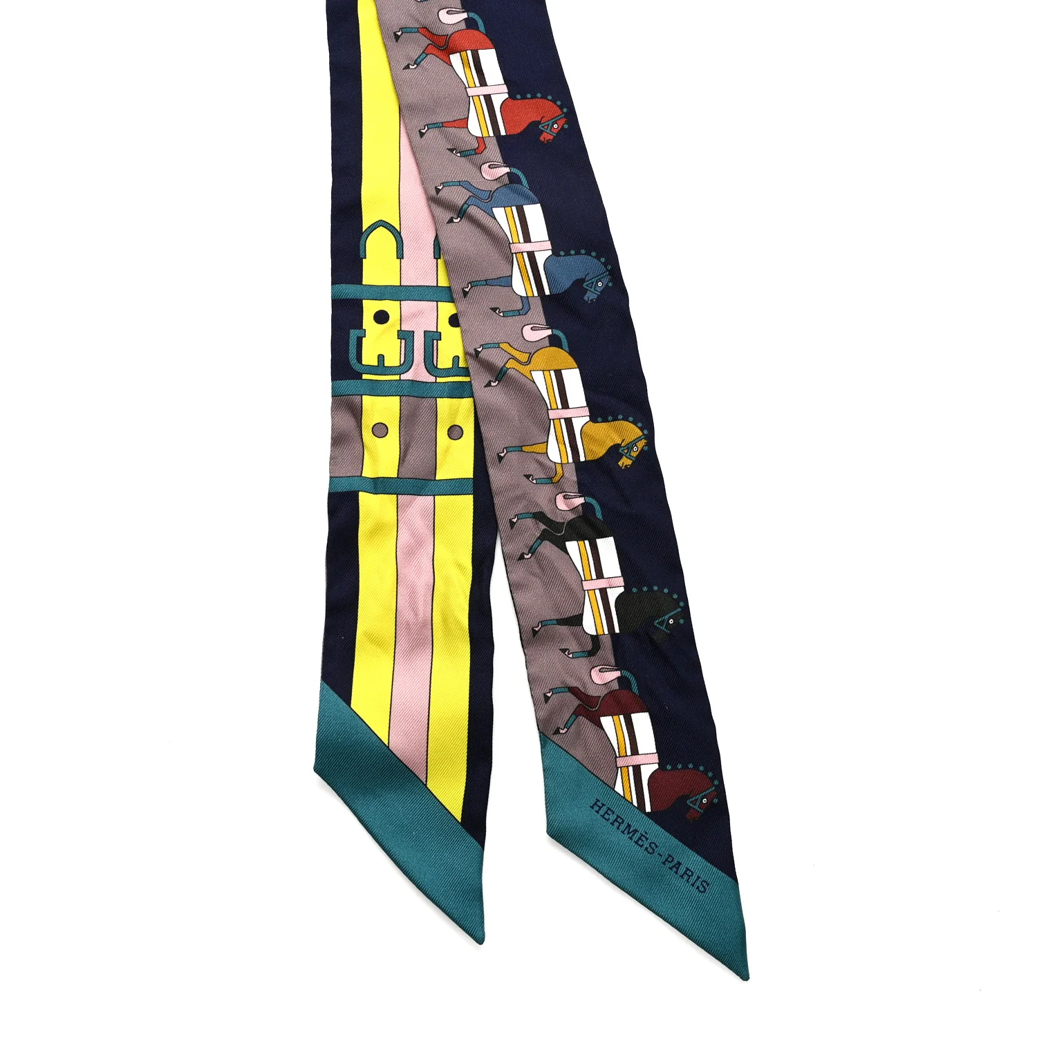 Silk Rocabar Twilly Marine Jaune Vif Vert - Image 2