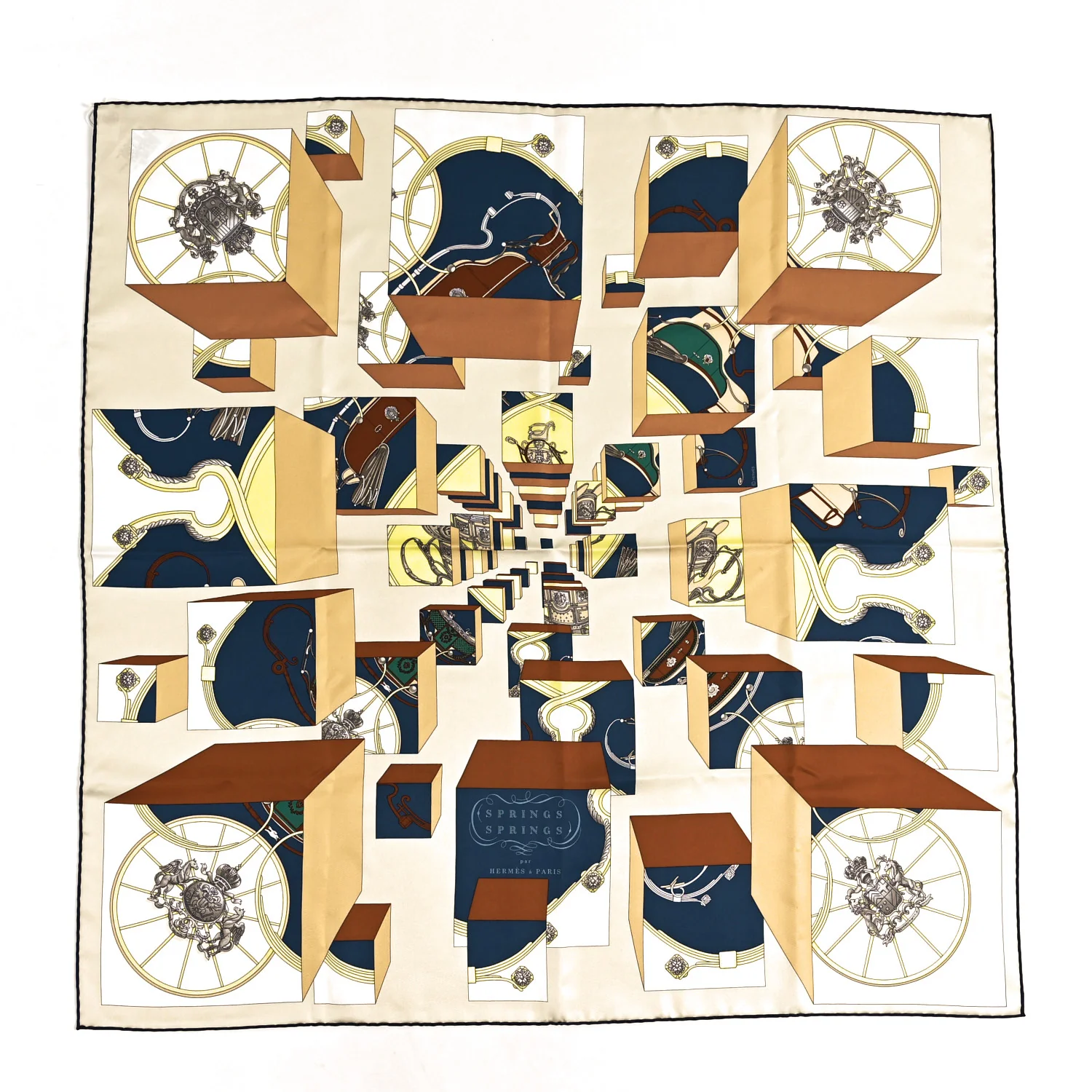 Silk Springs Springs Scarf 90 Creme Gris Fonce