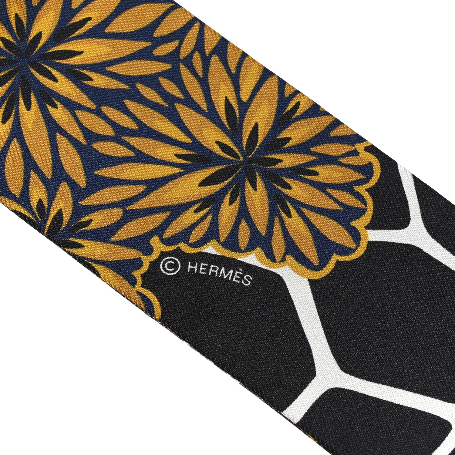 Silk The Three Graces Twilly Black Gold Taupe - Image 4