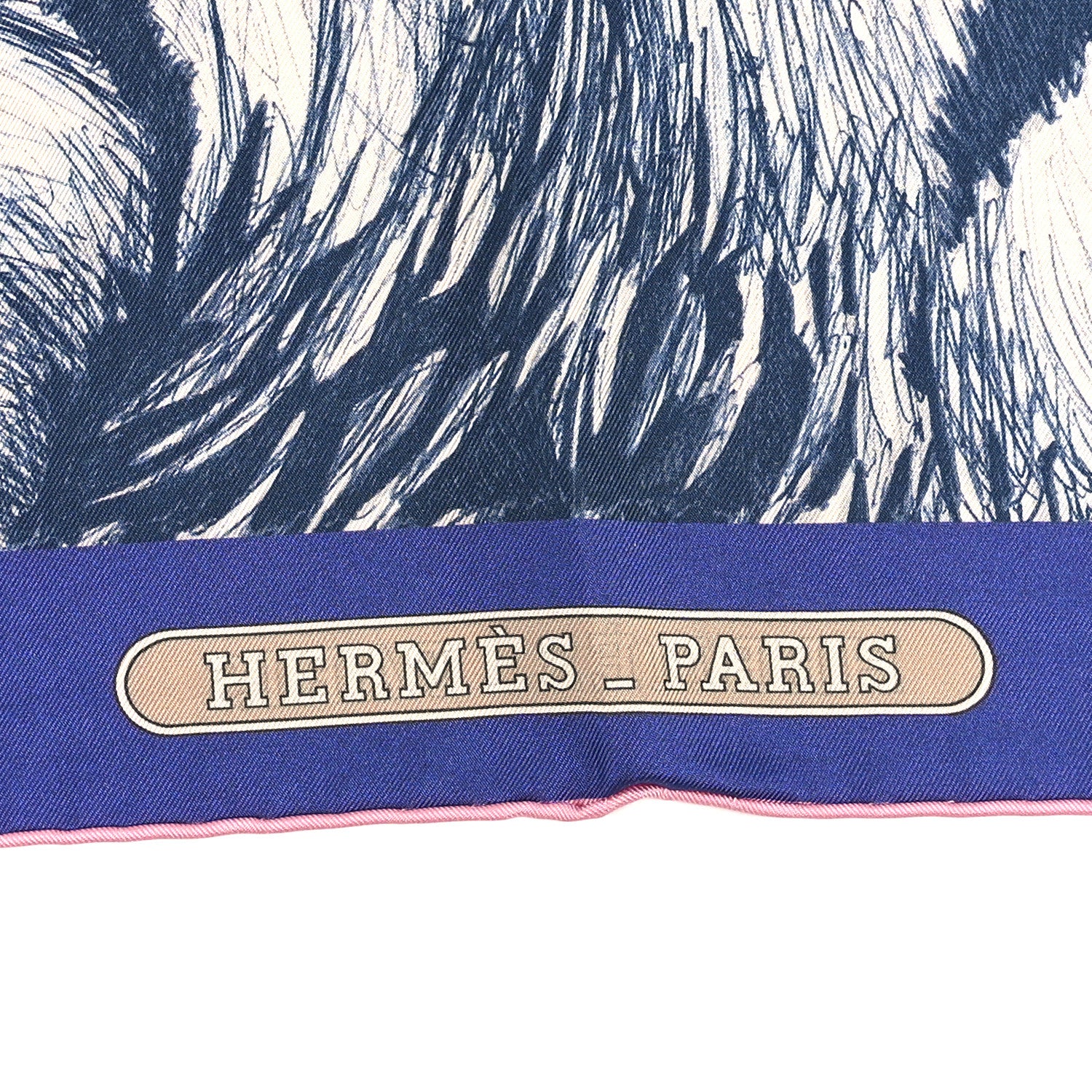 Silk Tigre Royal Double Face Scarf 90 Rose Bleu Multicolor - Image 3