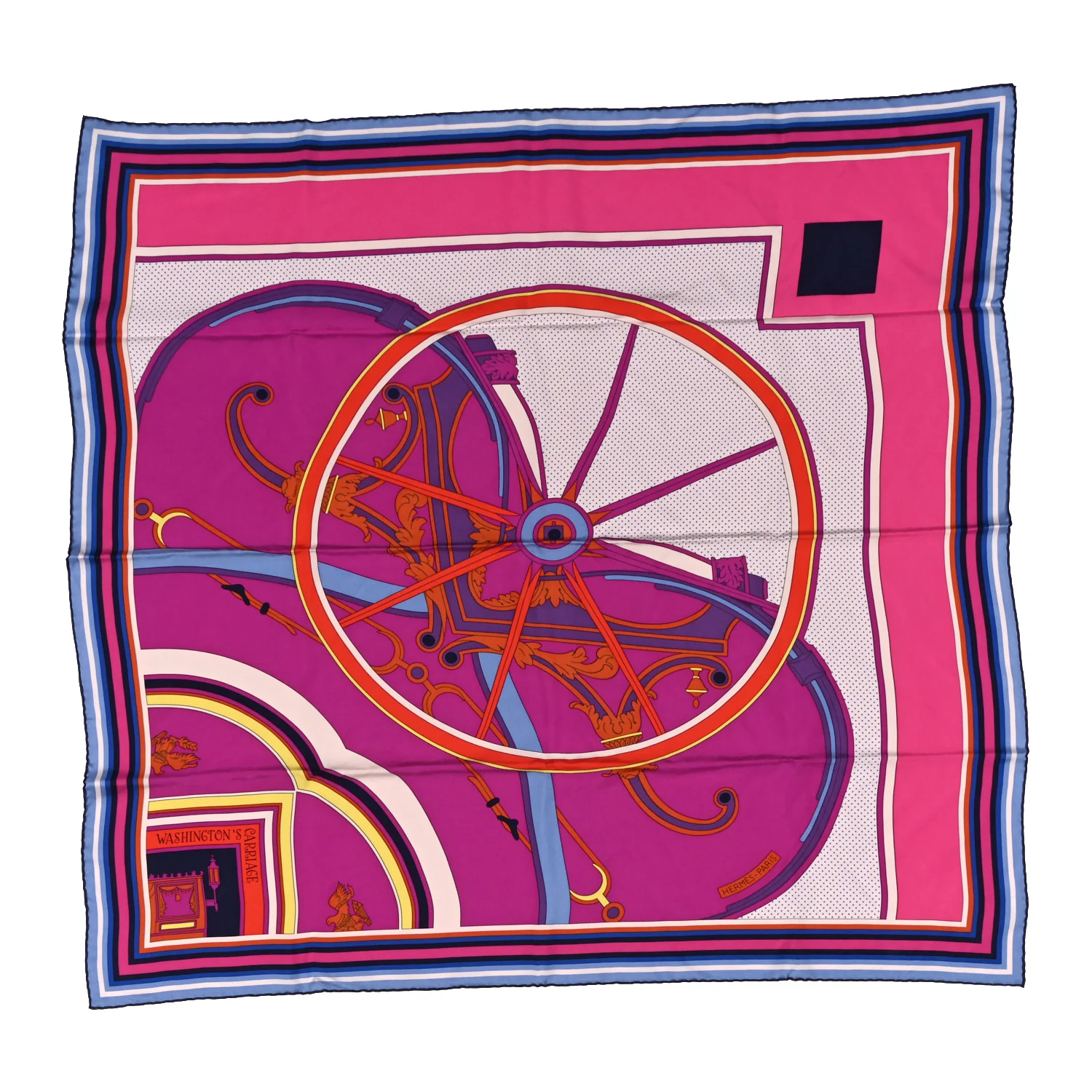 Silk Washingtons Carriage Scarf 90 Fuchsia Rose Vif