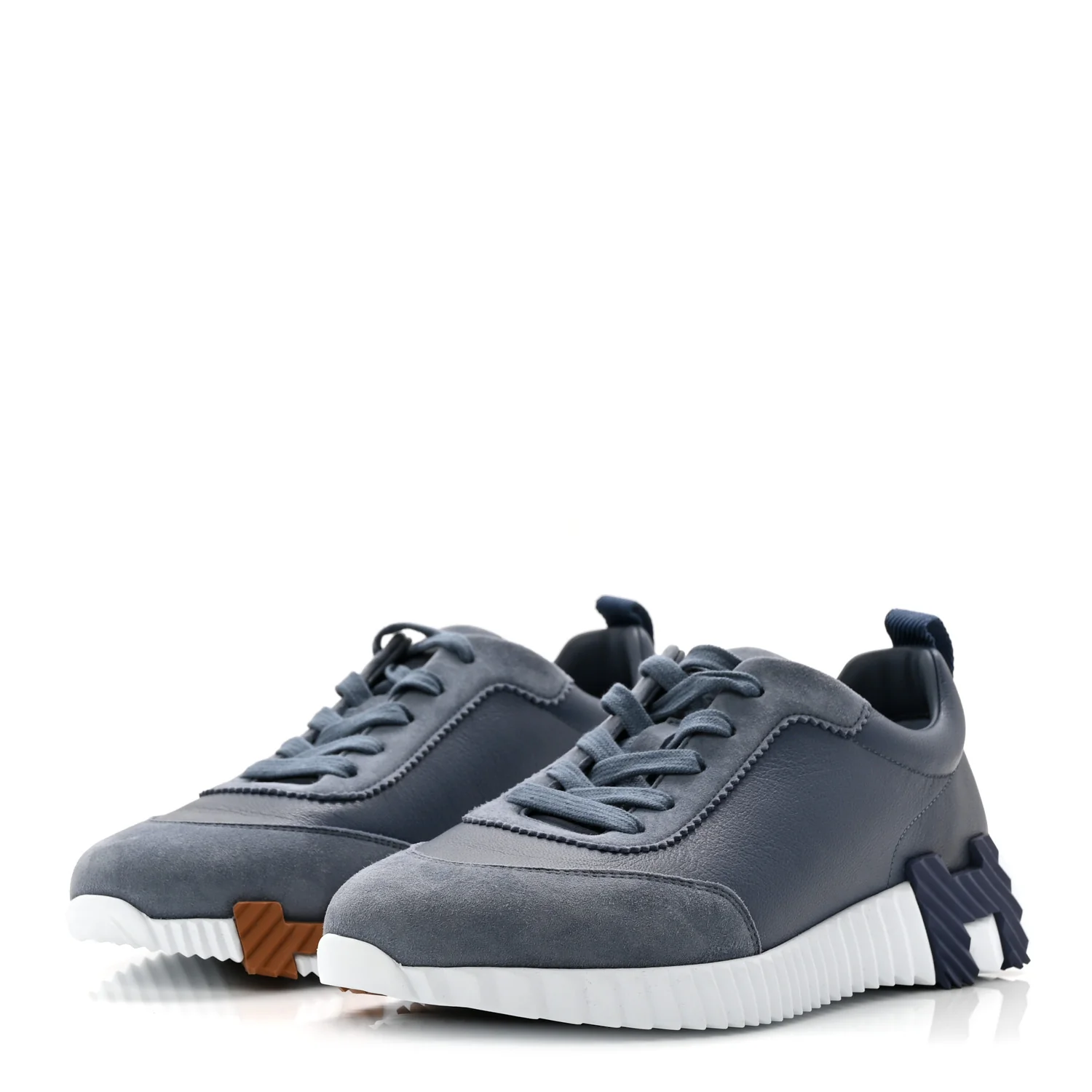 Sport Goatskin Suede Goatskin Womens Bouncing Sneakers 39 Bleu Mer - Image 4