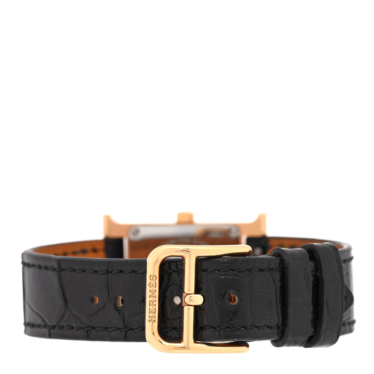 Stainless Steel Alligator 21mm Heure H Hour Quartz Watch Noir - Image 3