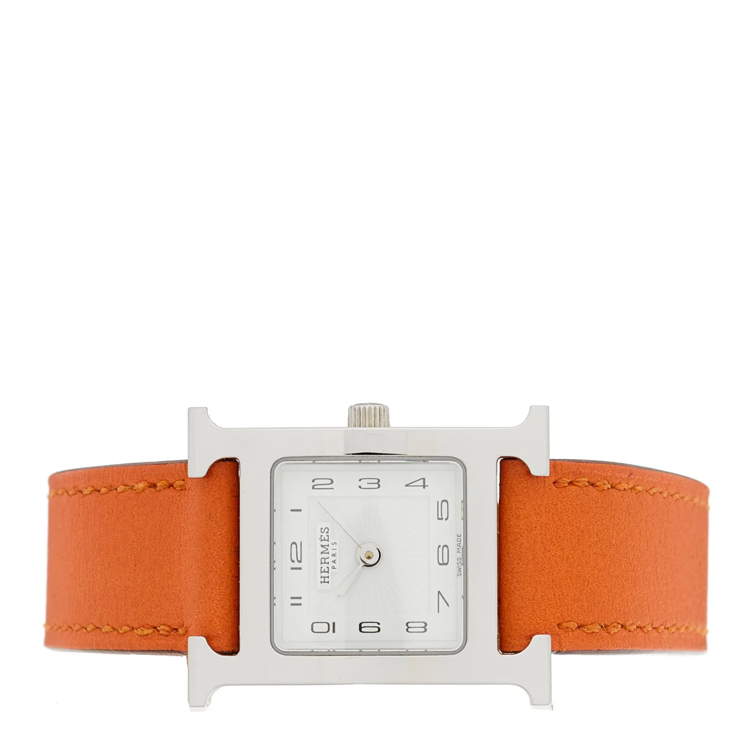 Stainless Steel Swift 21mm Heure H Hour Quartz Watch Orange - Image 2