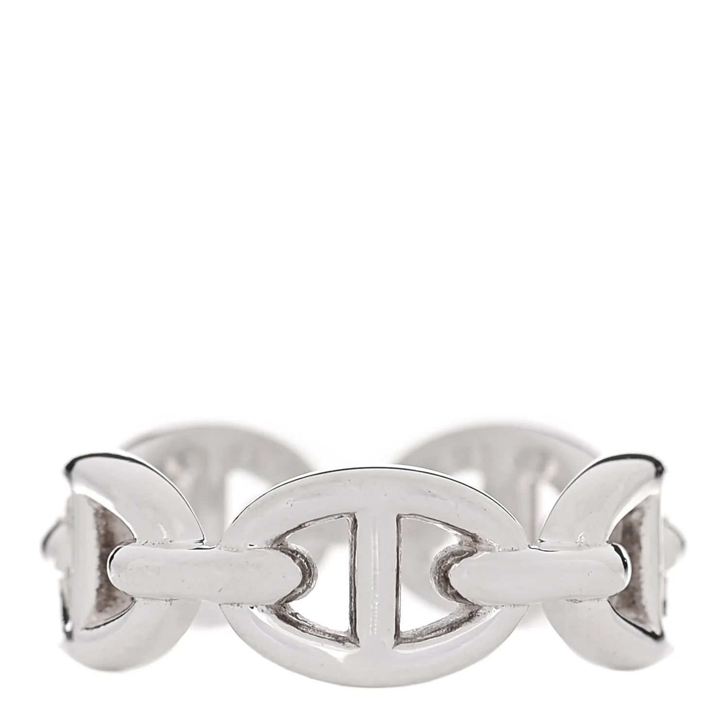 Sterling Silver PM Chaine d'Ancre Enchainee Band Ring 52 6