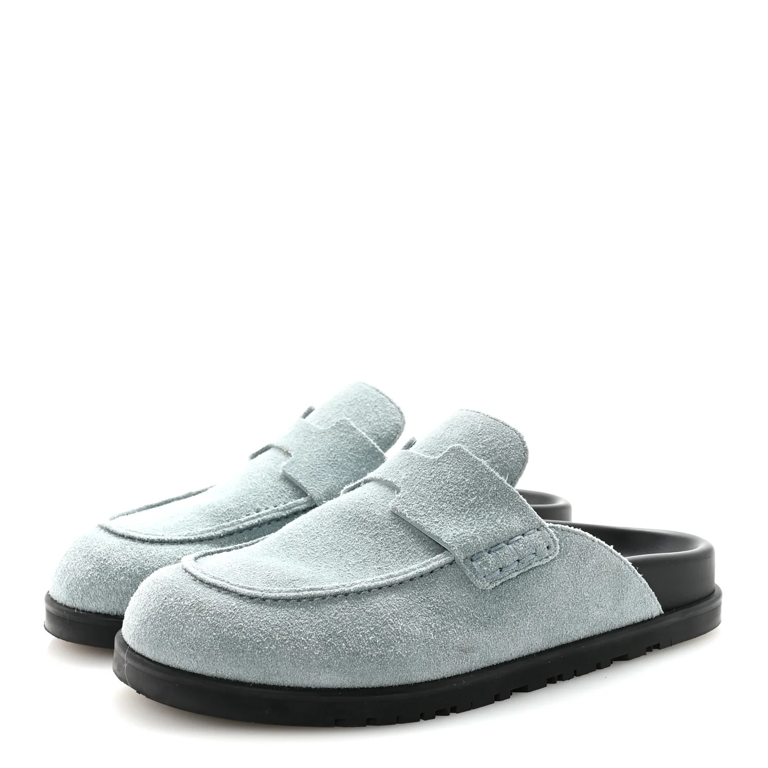 Suede Calfskin Womens Go Mules 36 Bleu Pinede - Image 4