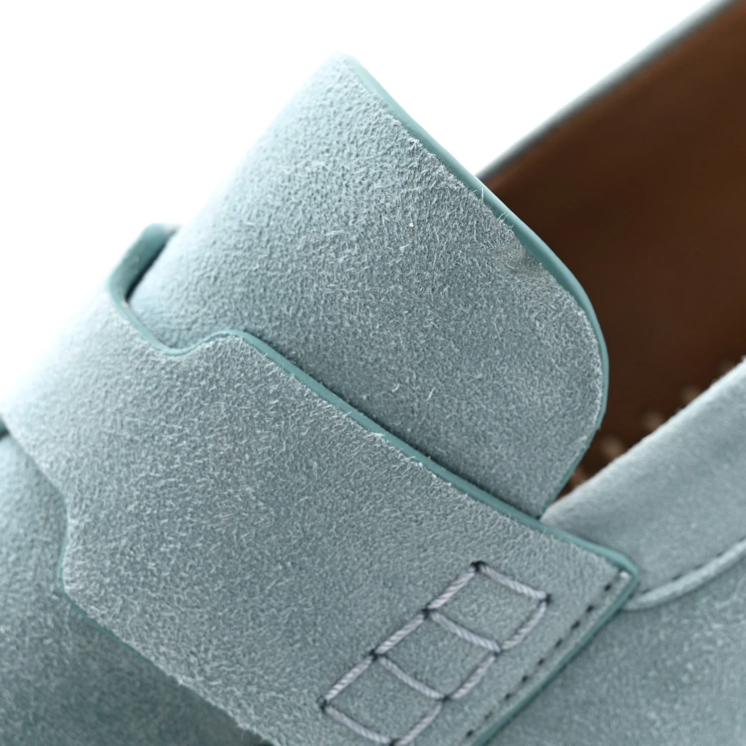 Suede Calfskin Womens Trip Espadrilles 36 Vert D'Eau - Image 9