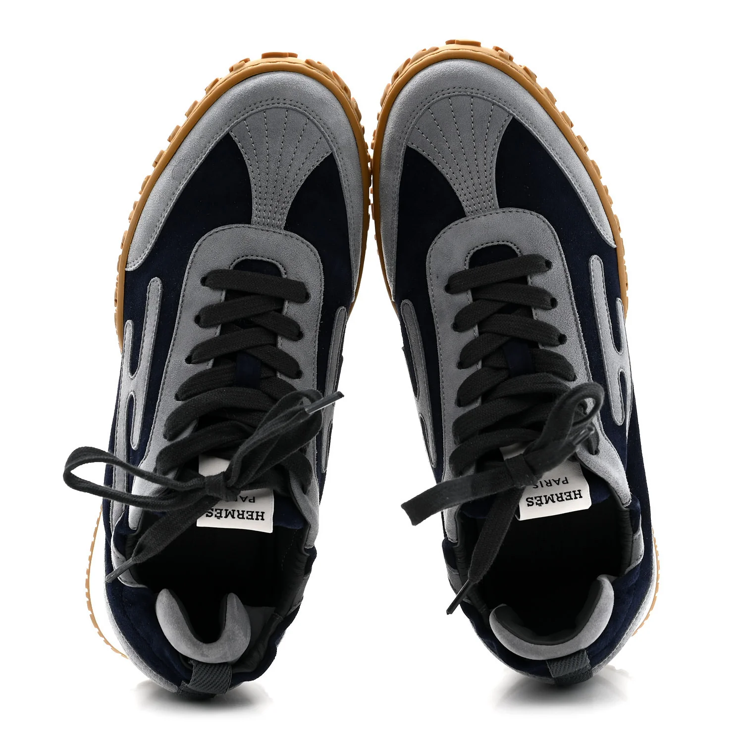 Suede Goatskin Jet Sneakers 38 Marine Gris Orage - Image 2
