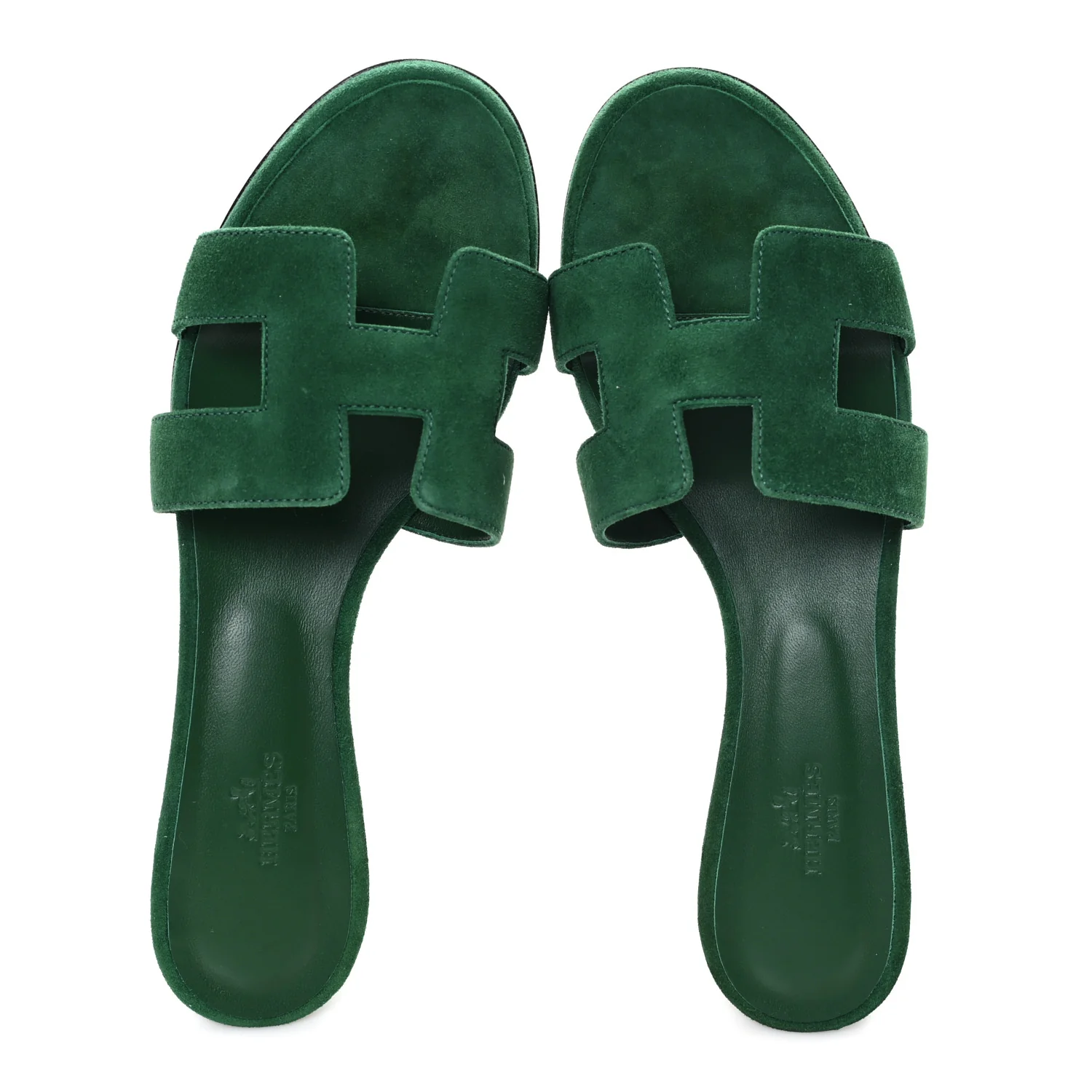 Suede Goatskin Oasis Sandals 39.5 Vert Electrique - Image 2