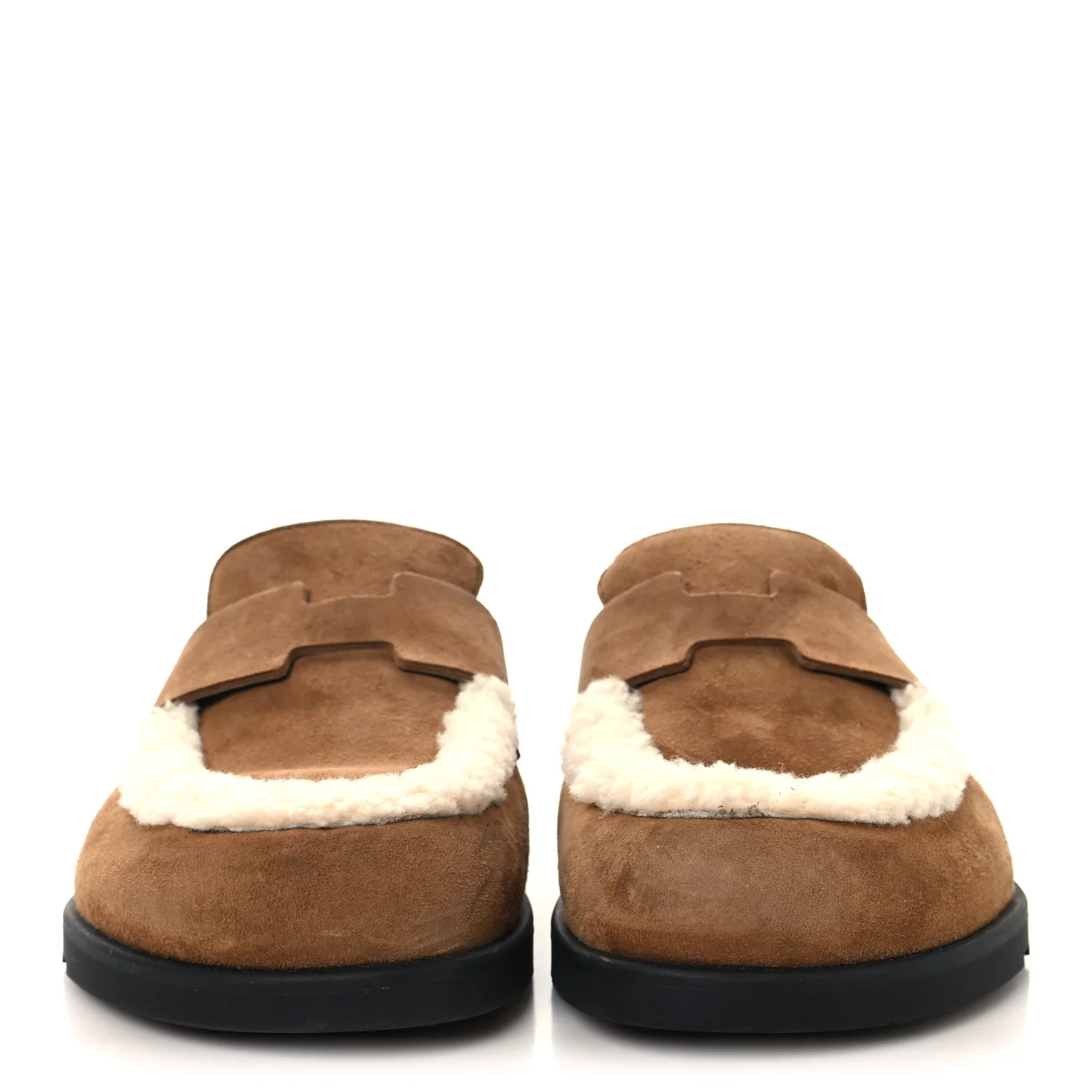 Suede Goatskin Shearling Go Mules 39 Brun Frume Ecru - Image 3