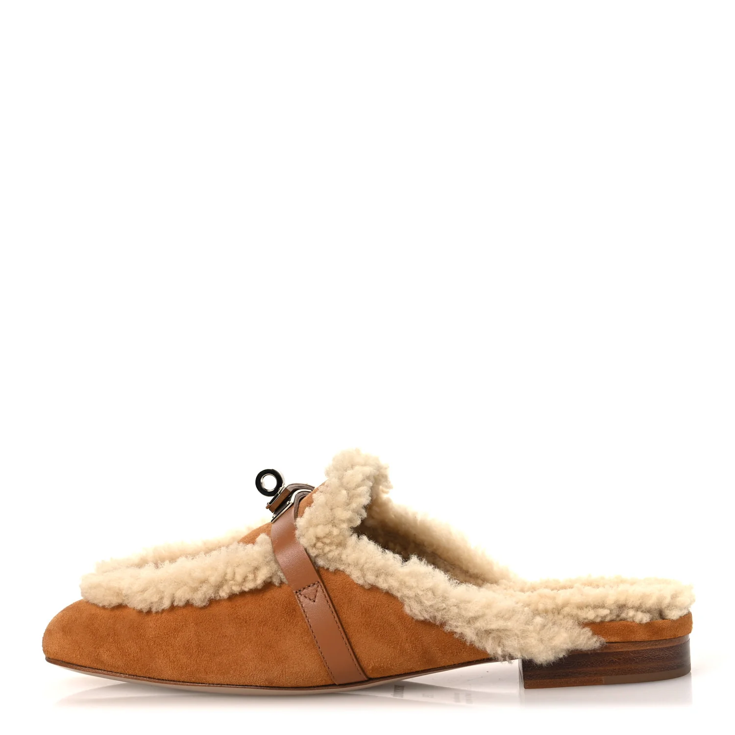 Suede Goatskin Shearling Womens Oz Mules 39 Natural Ecru