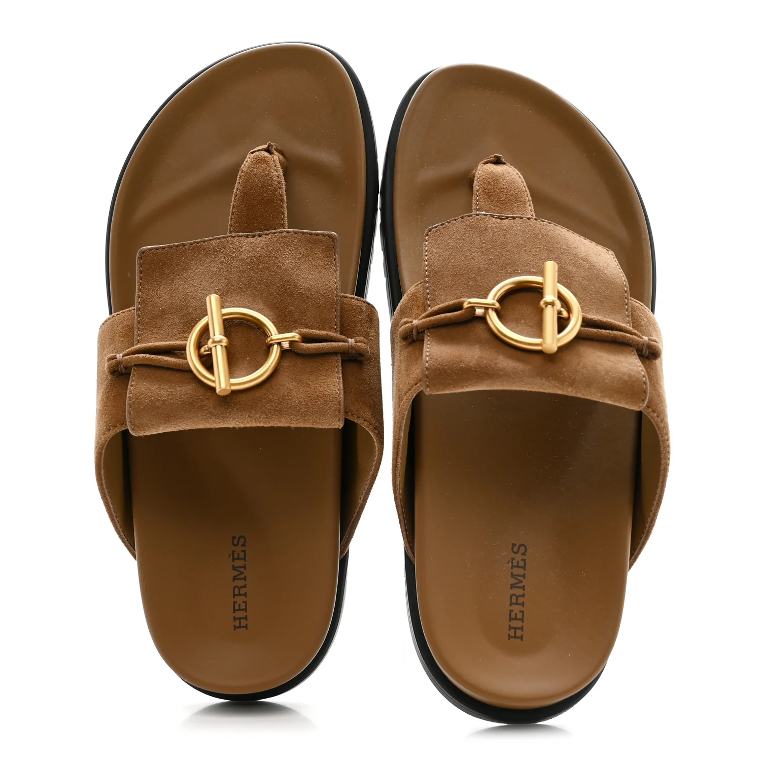 Suede Goatskin Womens Joyce Sandals 37 Brun Fume - Image 2