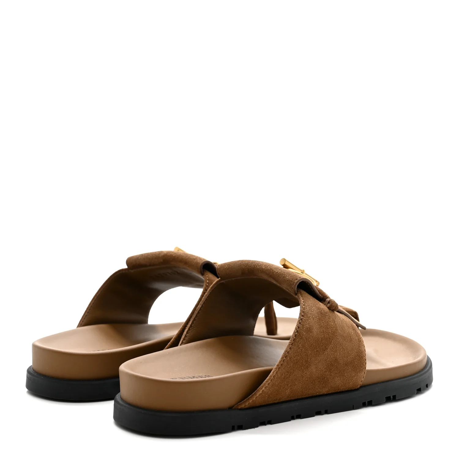 Suede Goatskin Womens Joyce Sandals 37 Brun Fume - Image 5