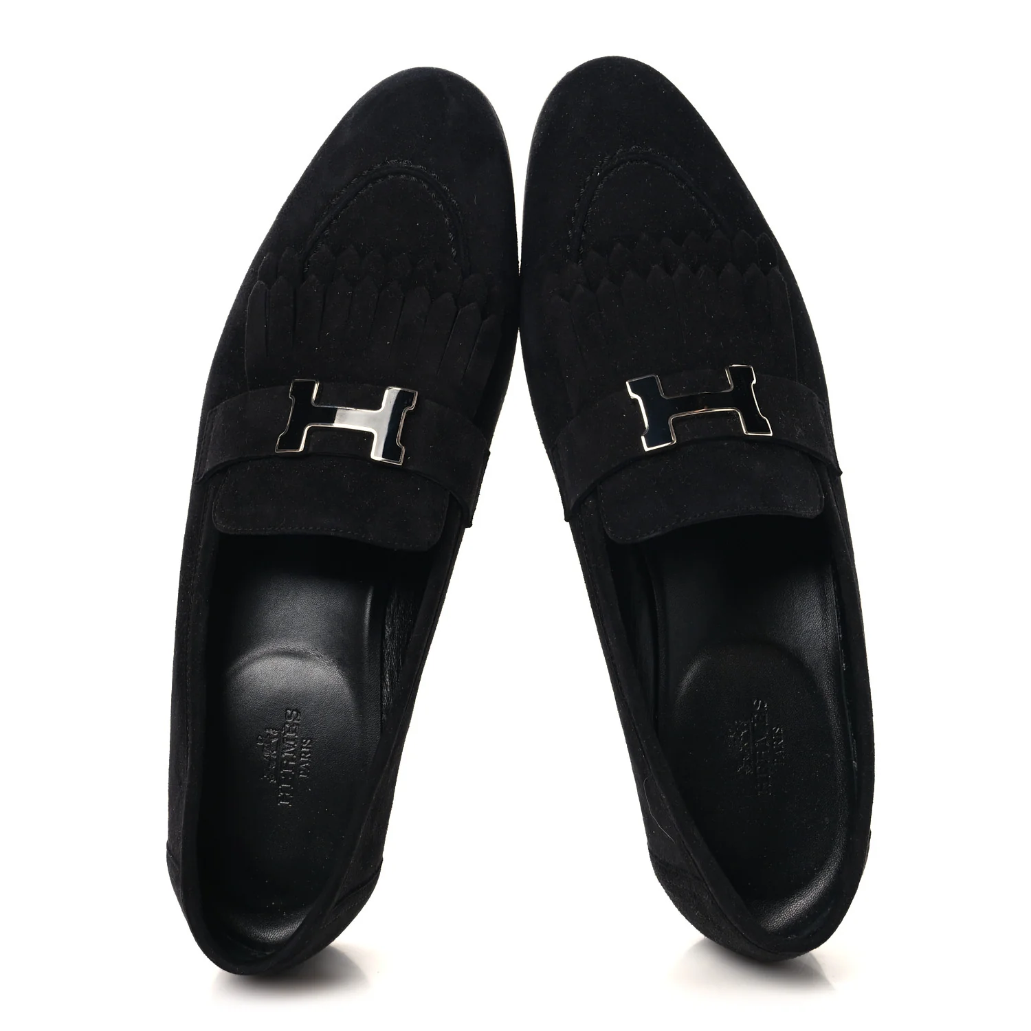 Suede Goatskin Womens Royal Loafers 41 Black - Image 2