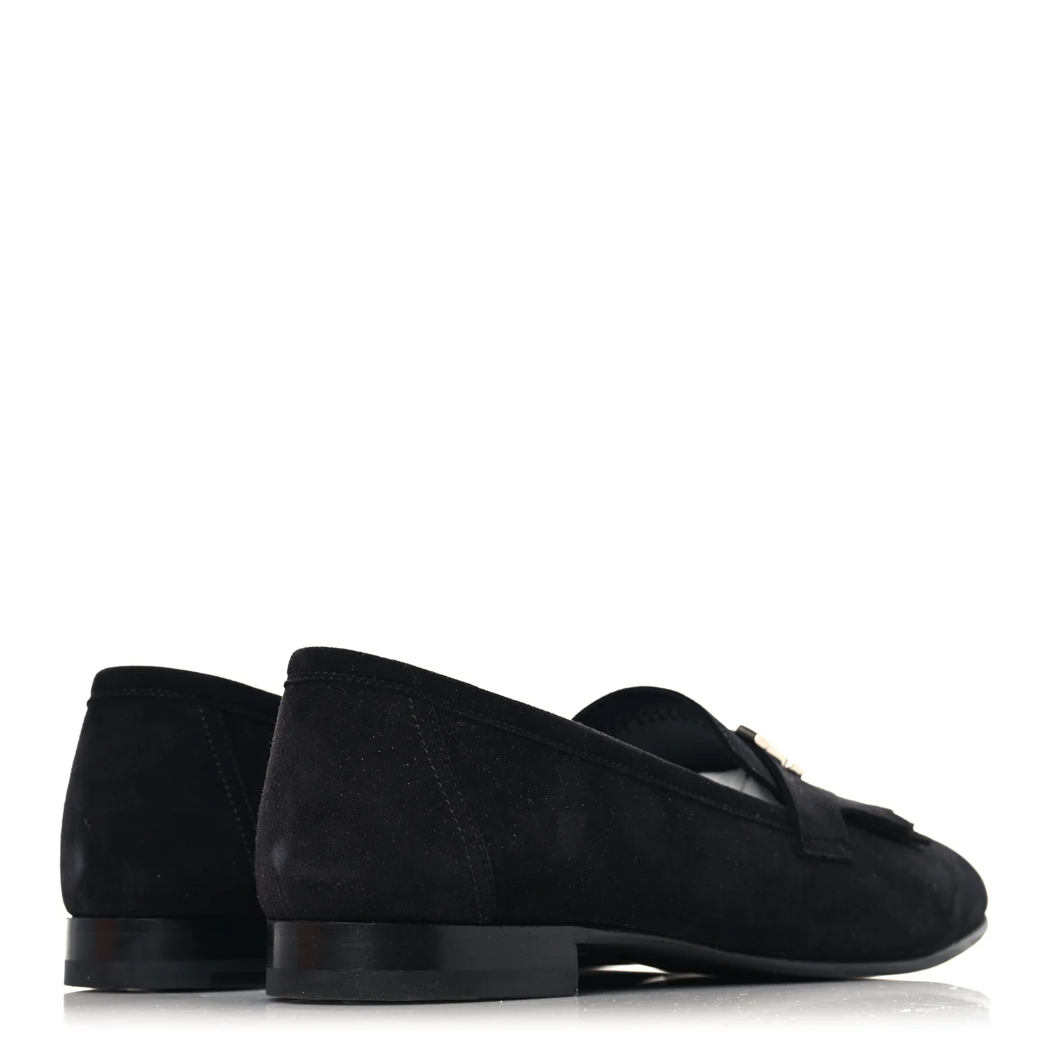 Suede Goatskin Womens Royal Loafers 41 Black - Image 5