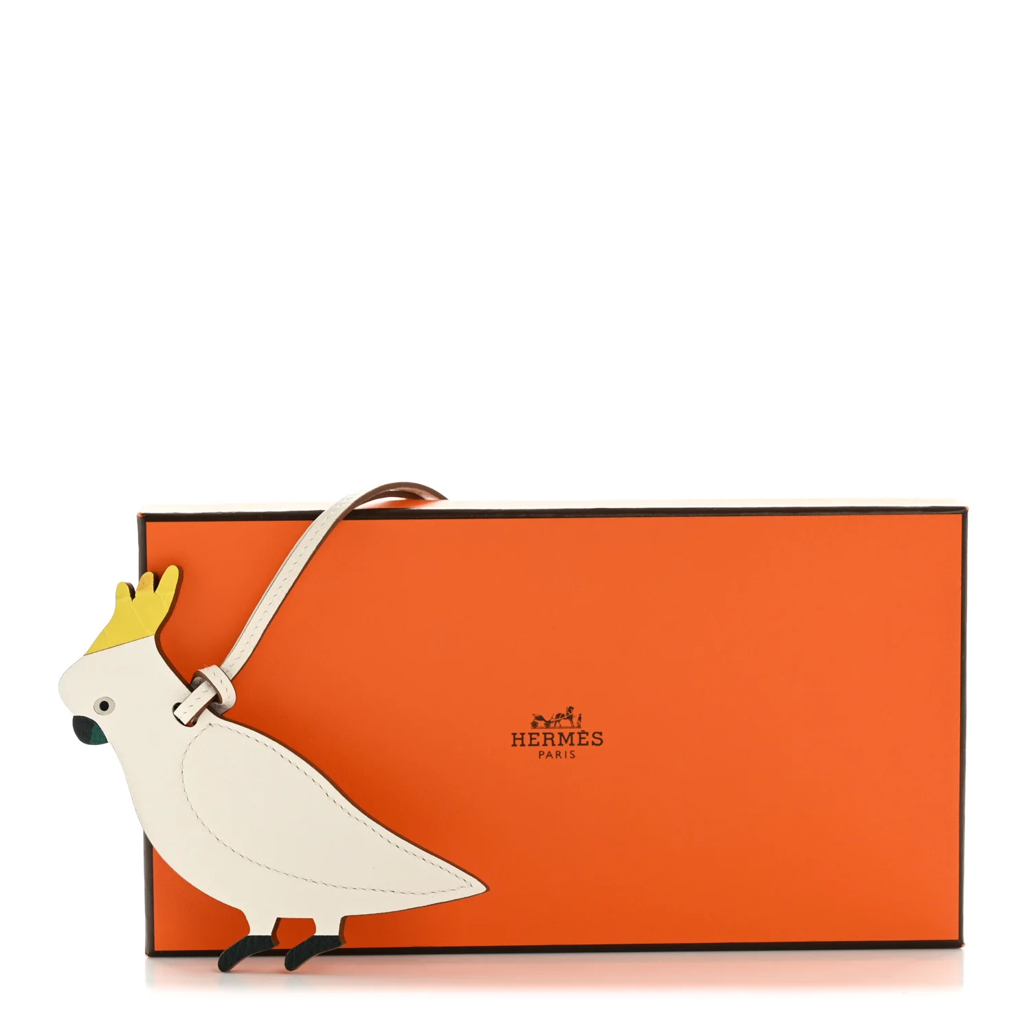 Swift Epsom Chevre Matte Alligator Touch Parrot Bag Charm Gris Pale Lime - Image 5