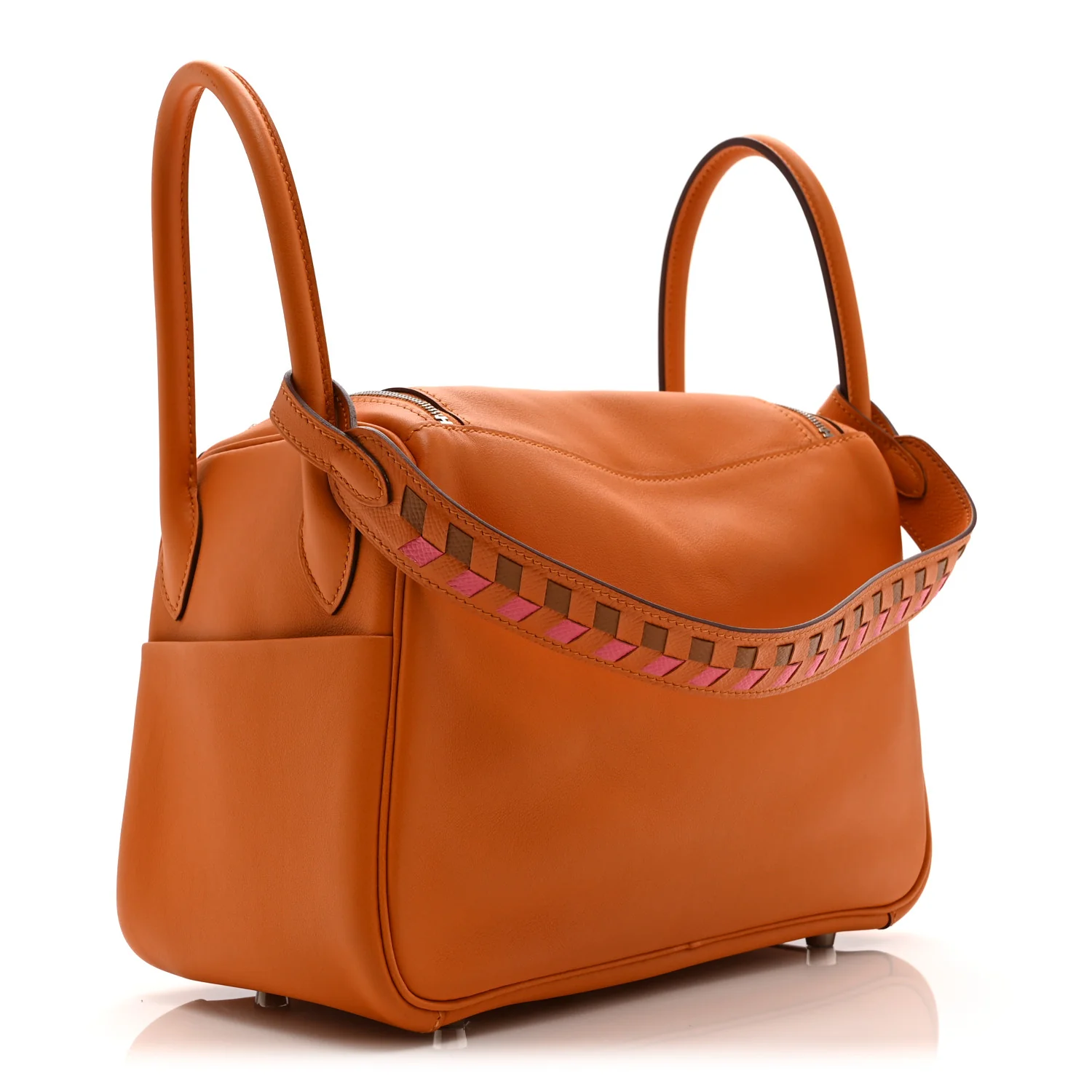 Swift Epsom Lindy 26 Tressage De  Cuir Orange Gold Rose Azalee - Image 3
