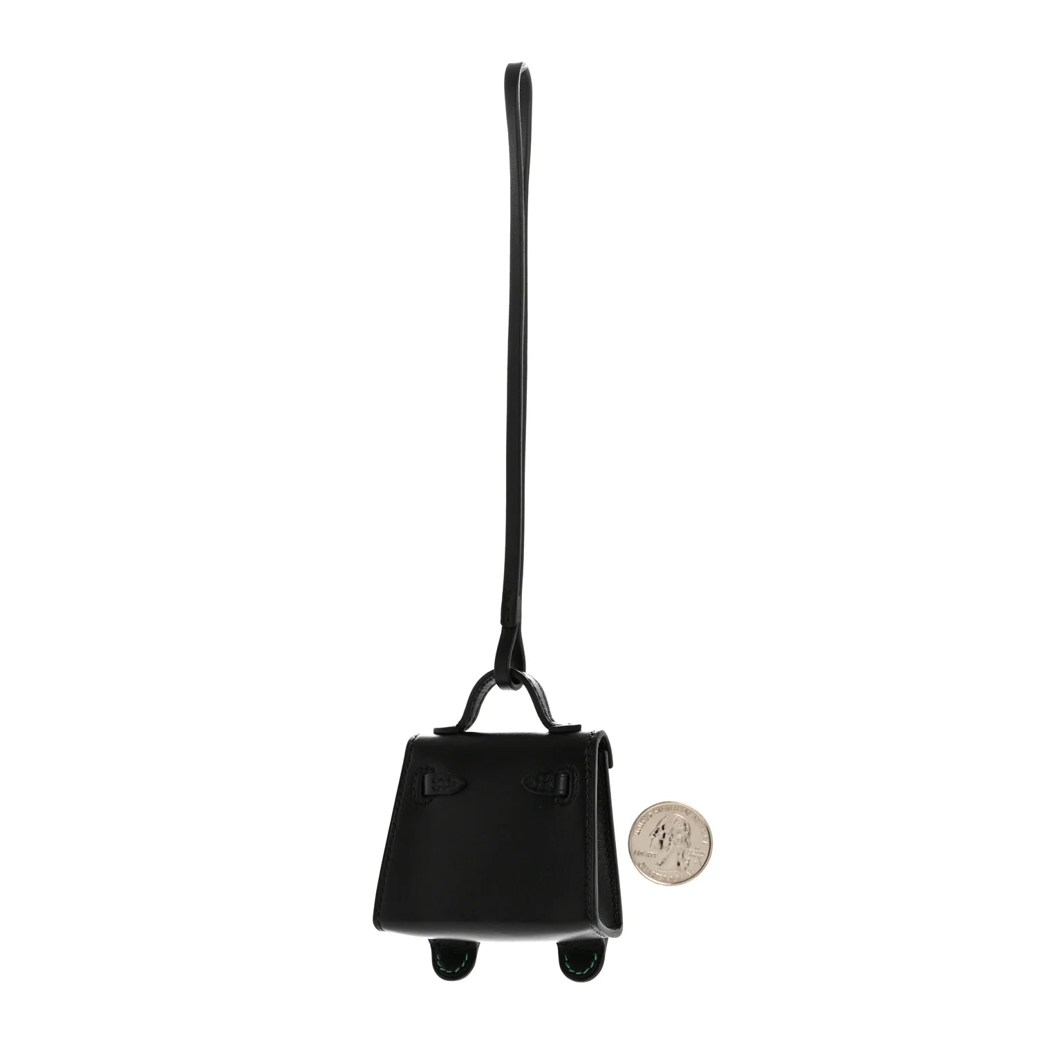 Tadelakt Chevre Mysore Kelly Quelle Idole Bag Charm Black Mauve Pale Vert Menthe Bleu France - Image 2