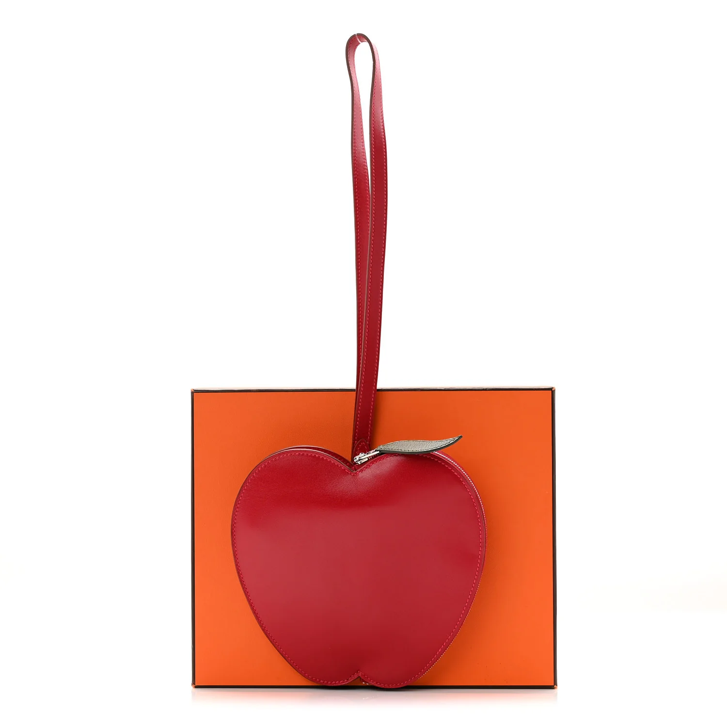 Tadelakt Chevre Tutti Frutti Pomme Purse Wristlet Rouge Vif - Image 8