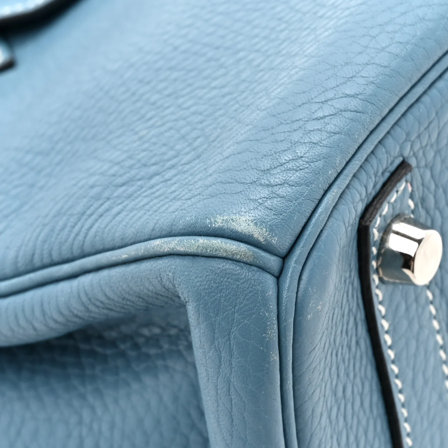 Taurillon Clemence Birkin 30 Blue Jean - Image 10
