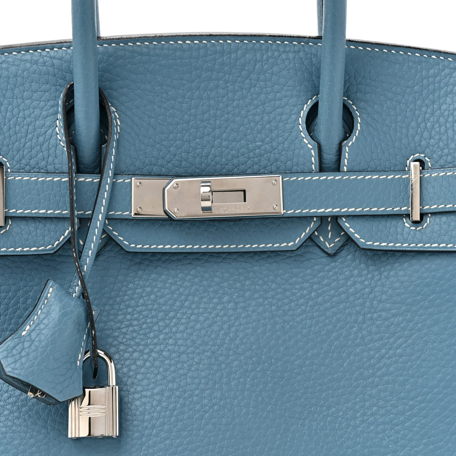 Taurillon Clemence Birkin 30 Blue Jean - Image 8
