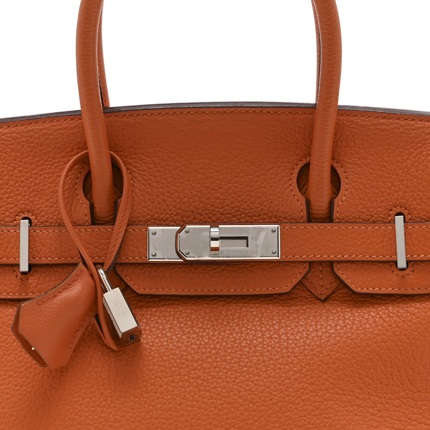 Taurillon Clemence Birkin 30 Orange - Image 8